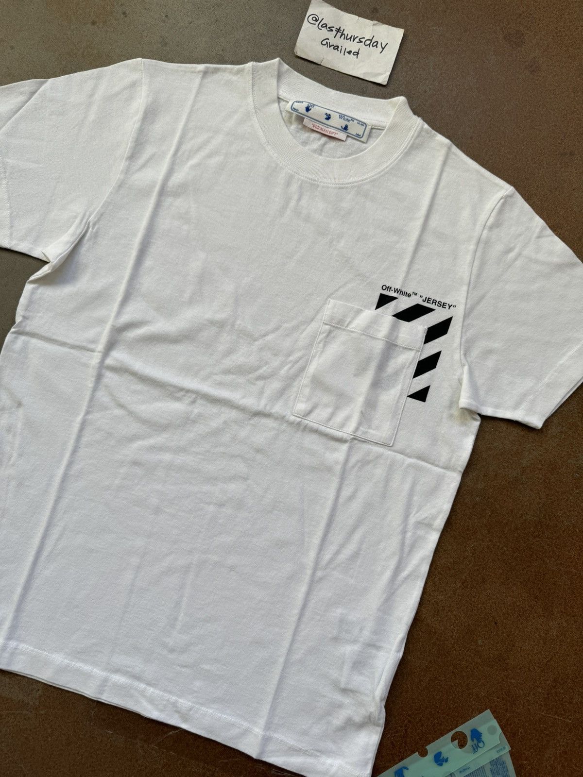 image of Off White x Virgil Abloh Off-White Diag Pocket Tee White Xs, Men's