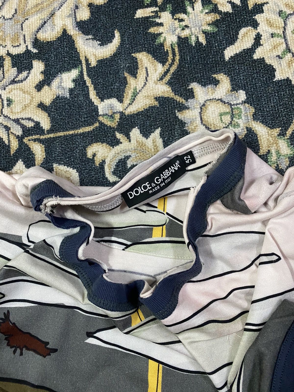 Dolce & Gabbana Dolce & Gabbana Grey Printed Cotton Crewneck Size US M / EU 48-50 / 2 - 16 Thumbnail