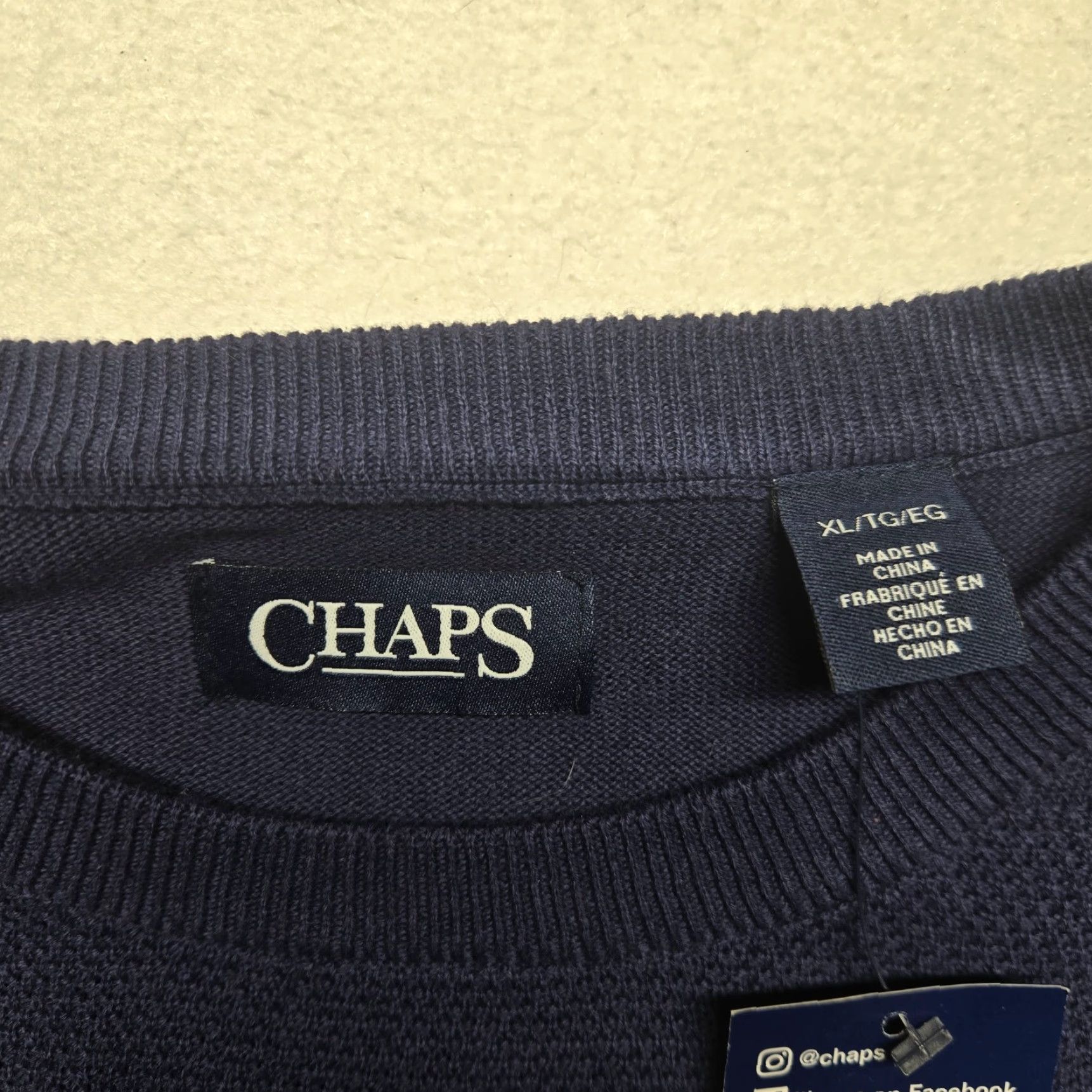 Chaps Chaps Polo Sweater Shirt 1/4 Zip Blue Long Sleeve XL Men Pullover Knit Cotton Zip Neck Collared Regular Size US XL / EU 56 / 4 - 3 Thumbnail