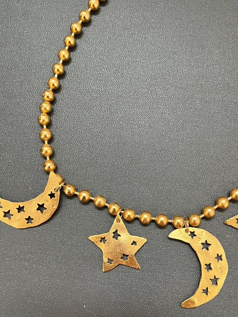 Kenzo KENZO Yellow brass star and moon necklace Size ONE SIZE - 4 Thumbnail