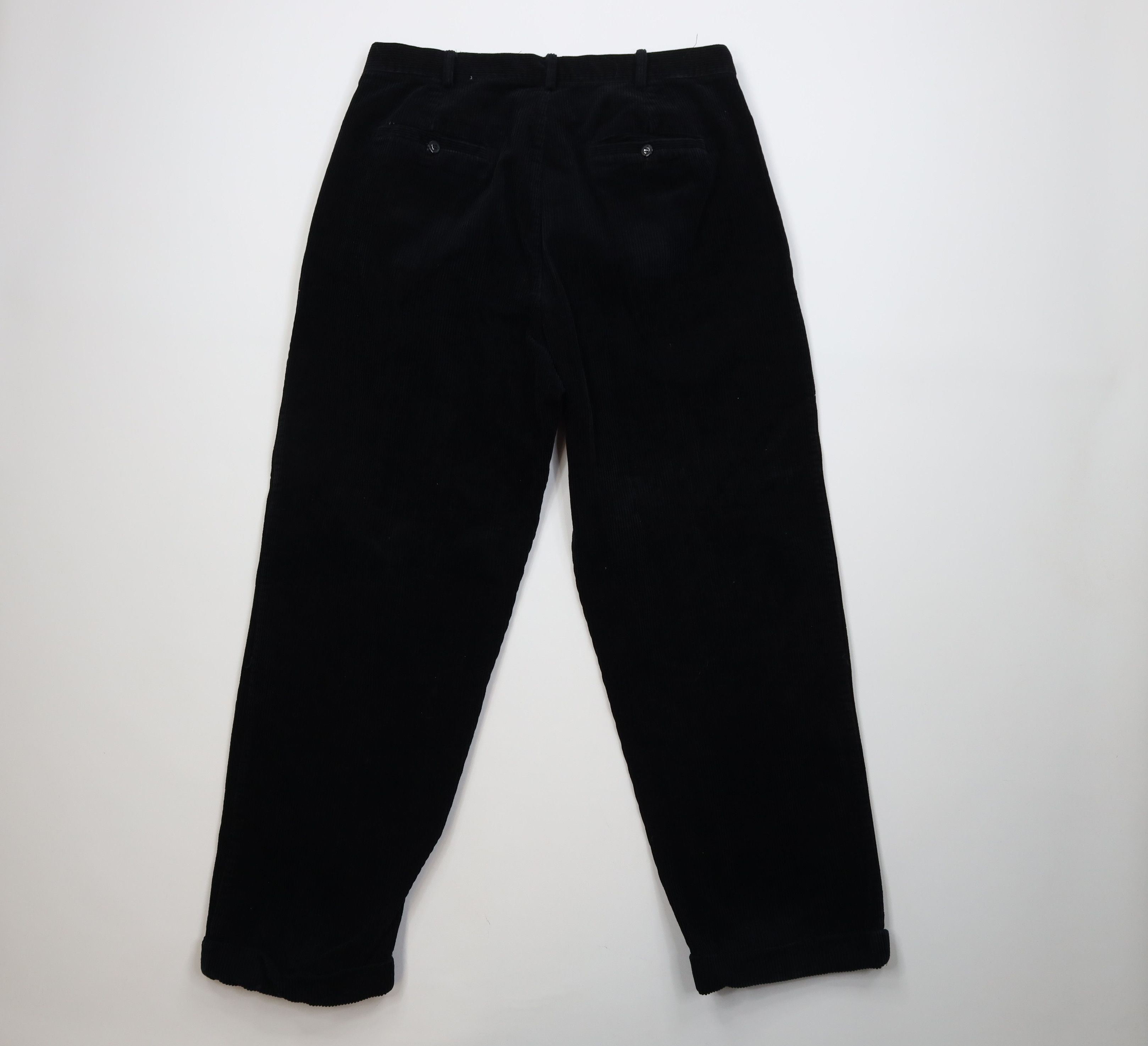 Vintage Vintage 90s Streetwear Wide Leg Corduroy Chino Pants Black Size US 36 / EU 52 - 9 Thumbnail