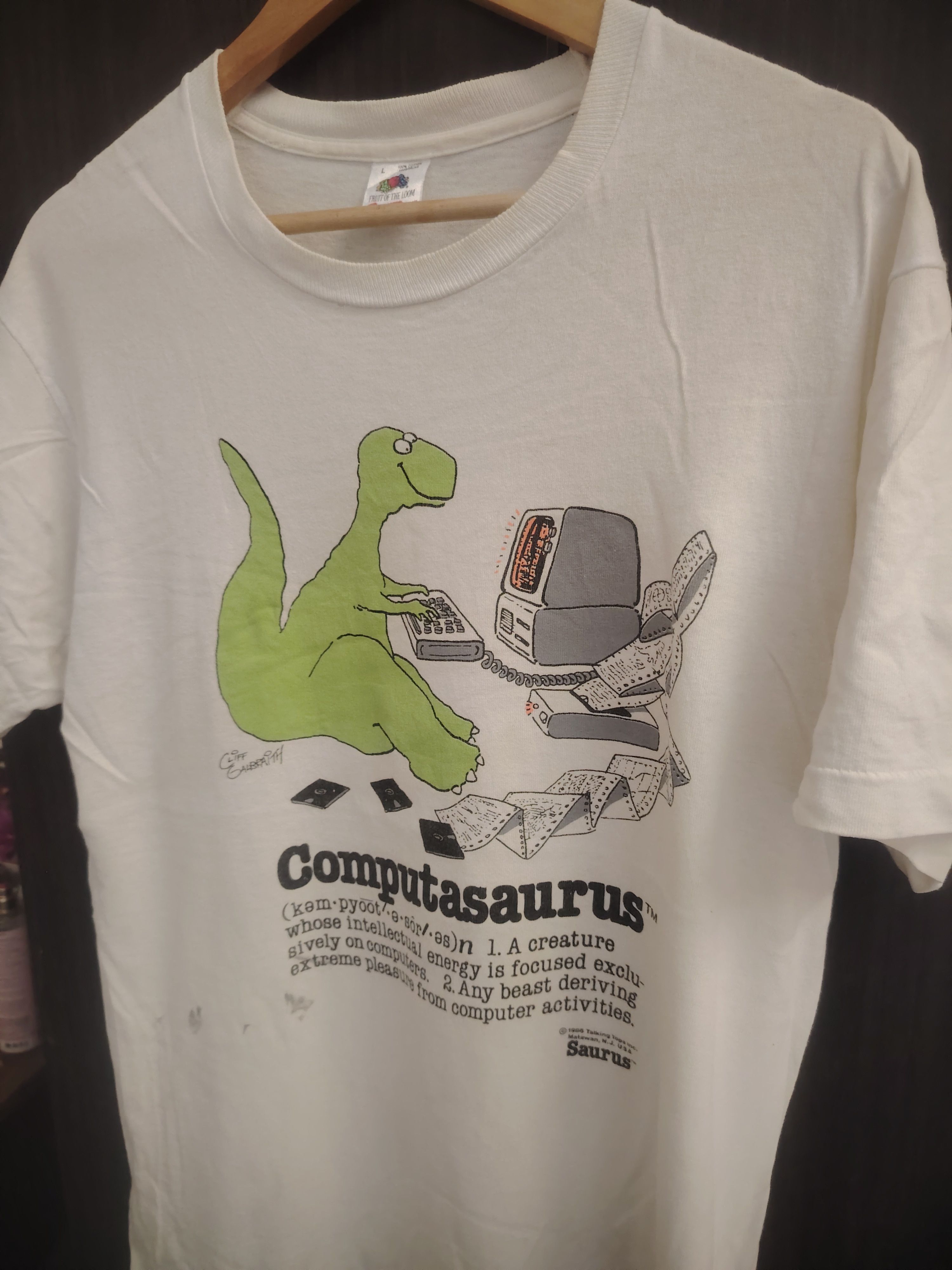 Fruit Of The Loom VINTAGE COMPUTERSAURUS T SHIRT Size US M / EU 48-50 / 2 - 1 Thumbnail
