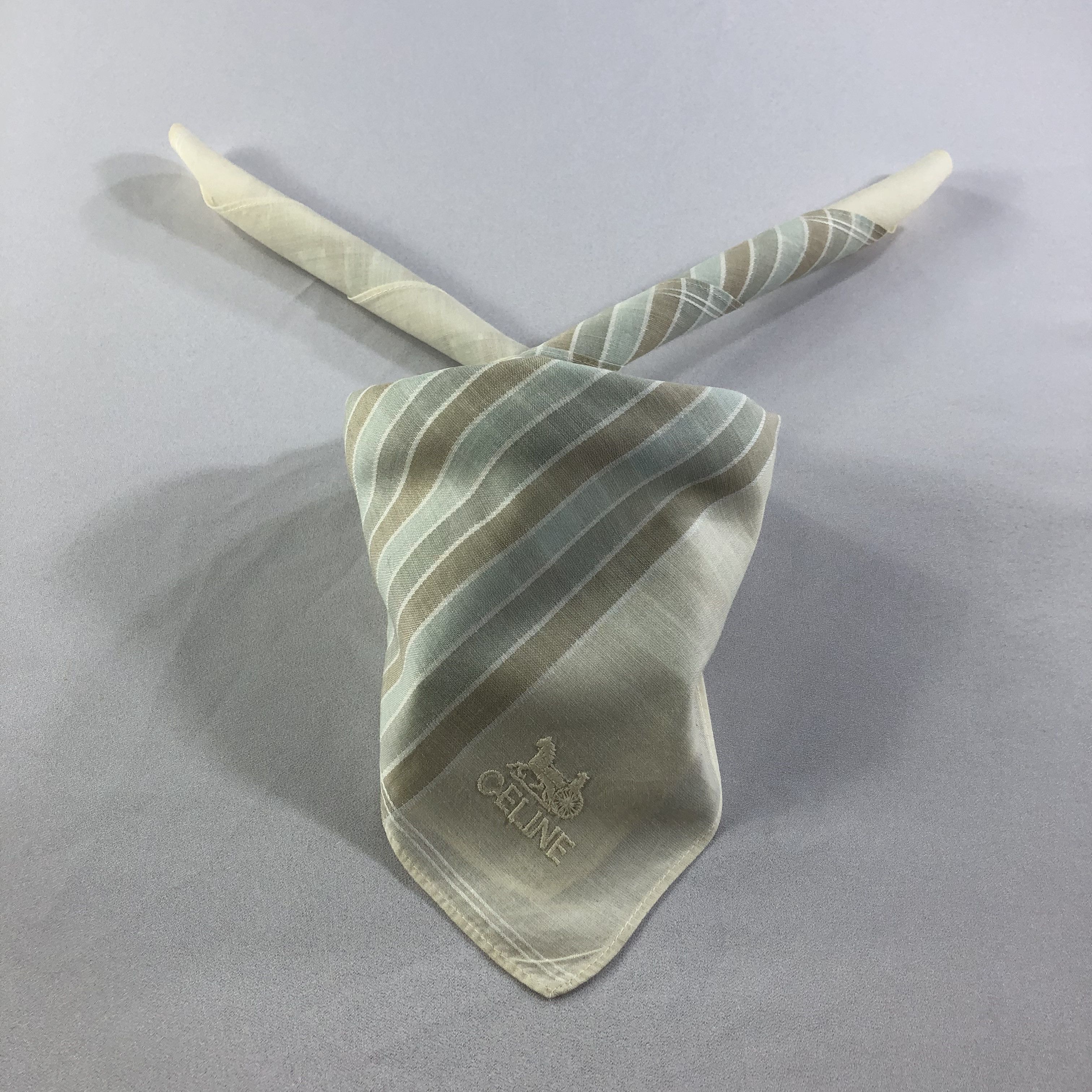 Celine Celine Stripes Handkerchief Neckerchief Bandana H2008 Size ONE SIZE - 1 Thumbnail
