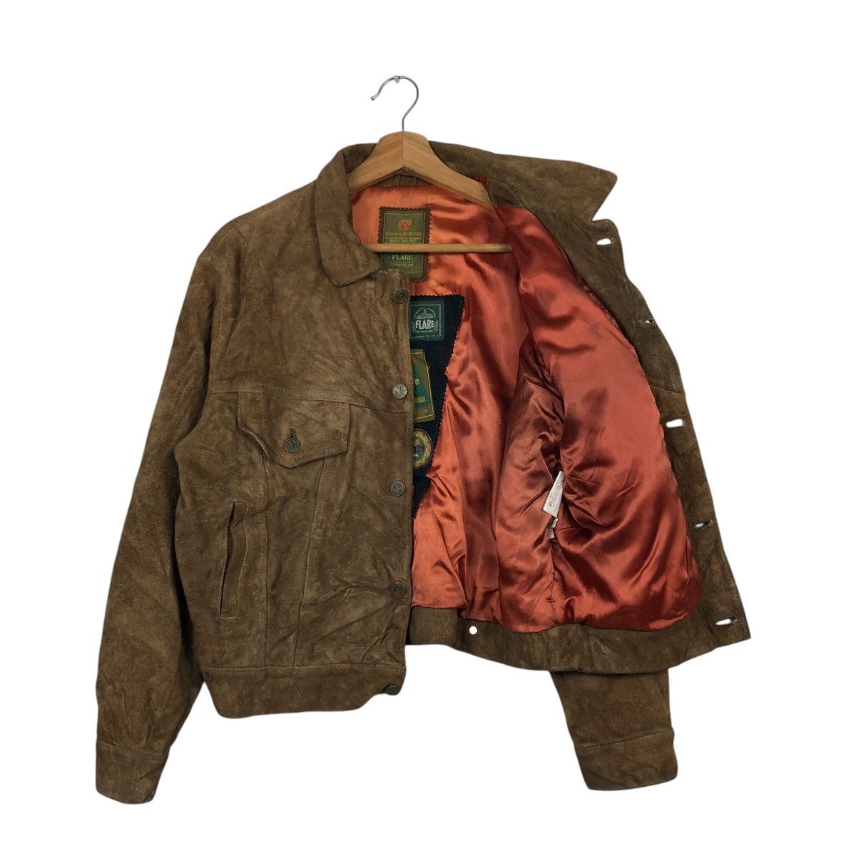 Issey Miyake 📌Vintage Biker Leather Jacket Flare Big Logo Lining Size US M / EU 48-50 / 2 - 12 Thumbnail