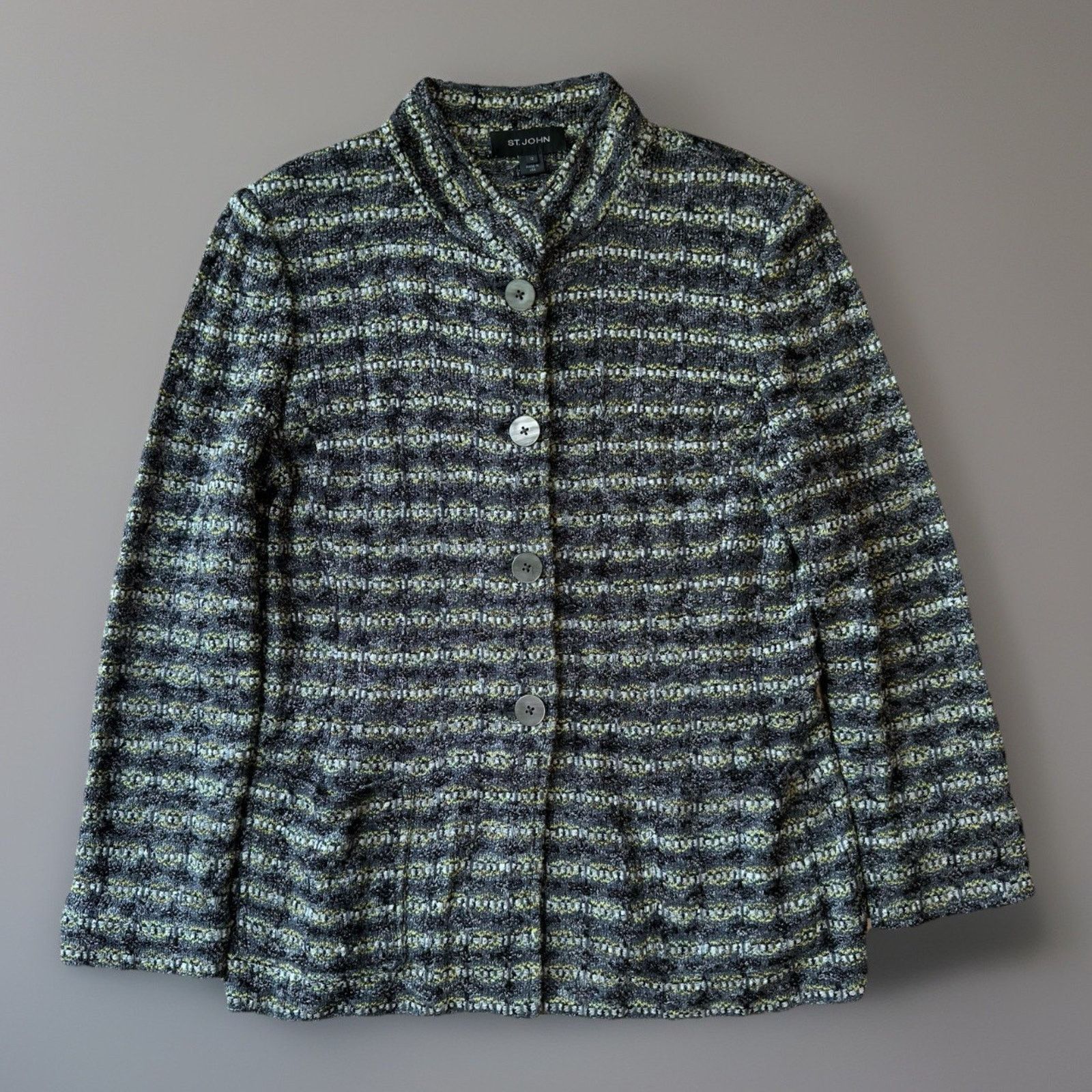 Salvatore Ferragamo St John Suit Jacket Women's 12 Multicolor Knit Cardigan Size XL / US 12-14 / IT 48-50 - 1 Thumbnail