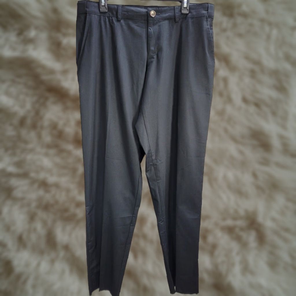 Vintage Bradley Allen Black Chino Pants Adjustable Waist Unfinished Bottom NWT W34-38 Mens Casual Formal Pants Size US 34 / EU 50 - 1 Thumbnail