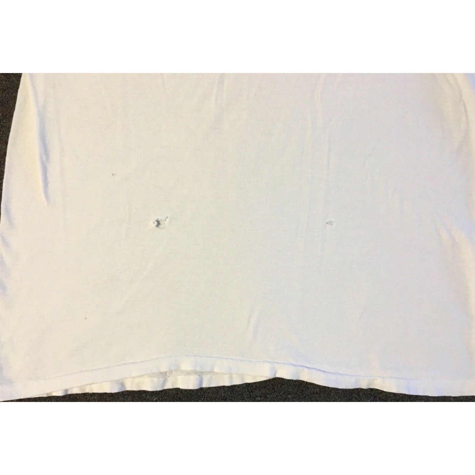 Hanes VINTAGE Hanes Shirt L White 90s Biker Grunge Punk Skate Surf Trucker Distressed Single Stitch Mens T-Shirt Distressed Collection Size US L / EU 52-54 / 3 - 3 Thumbnail