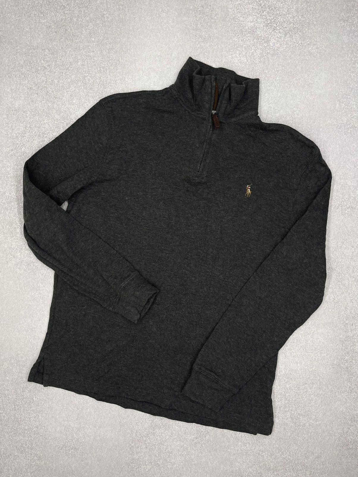 Polo Ralph Lauren × Ralph Lauren Blue Label × Vintage Mens Polo Ralph Lauren Half Zip Sweater Grey Y2K Rugby Size US S / EU 44-46 / 1 - 1 Thumbnail