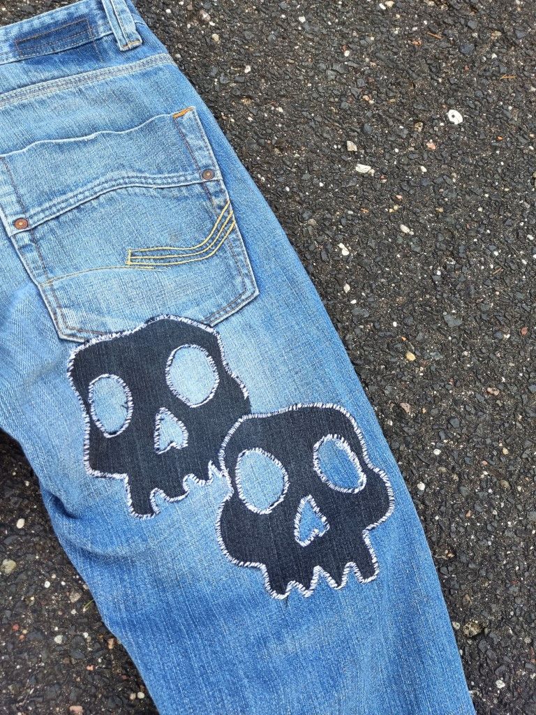 Vintage Vintage Number Nine Inspired Abstract Skull Patchwork Size US 34 / EU 50 - 7 Thumbnail