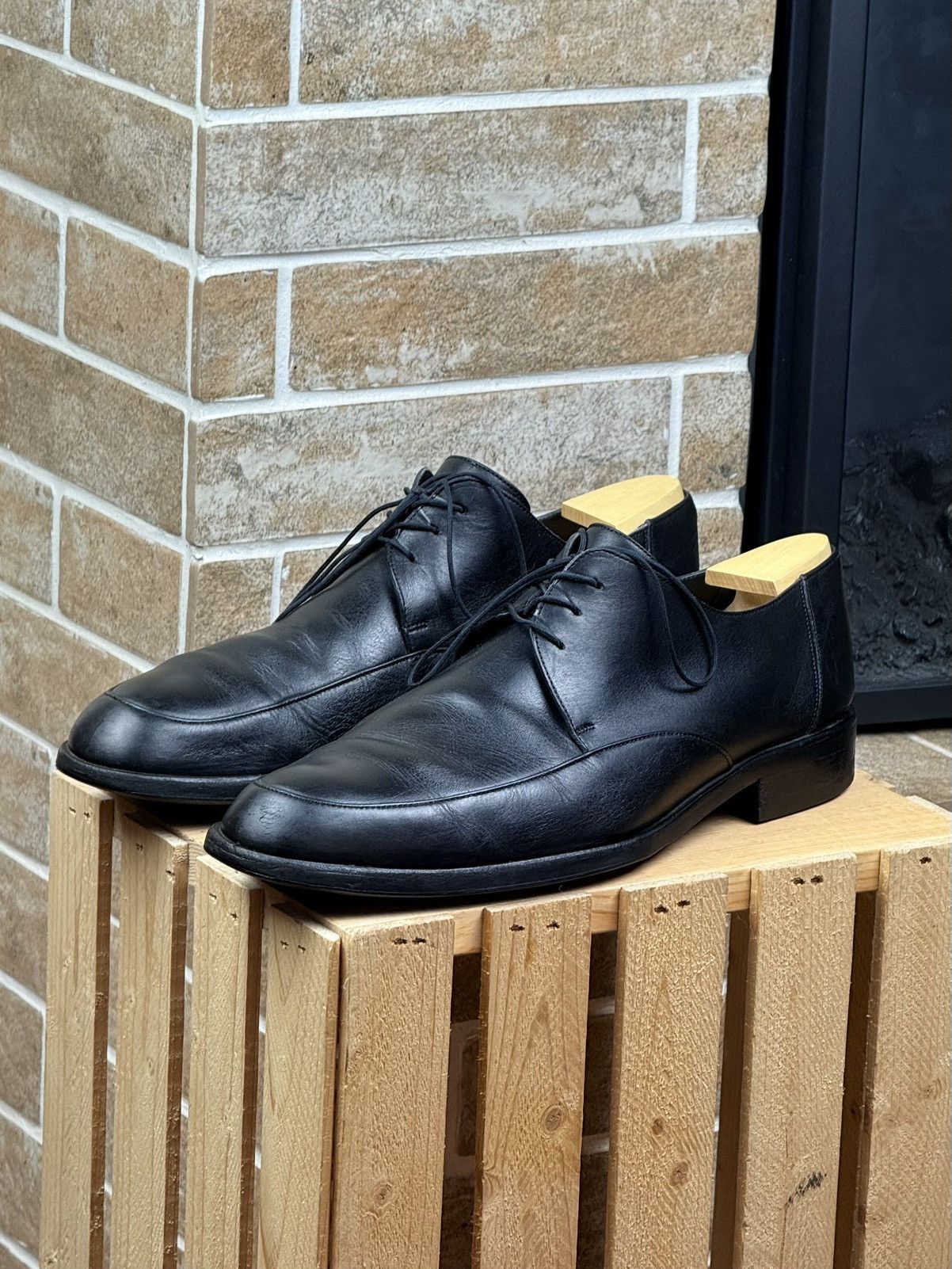 Gucci Gucci Black Leather Oxford Shoes Size US 12.5 / EU 45-46 - 1 Thumbnail