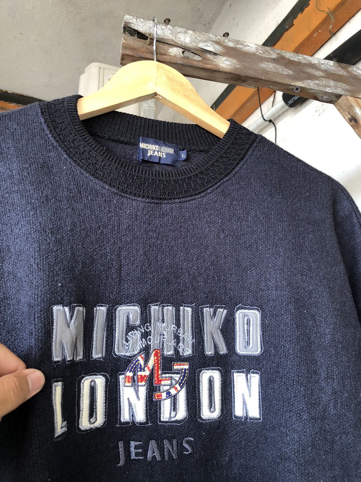 Michiko Koshino London Vintage 90s Michiko London Jeans Embroidery Logo Sweatshirt Size US L / EU 52-54 / 3 - 6 Thumbnail