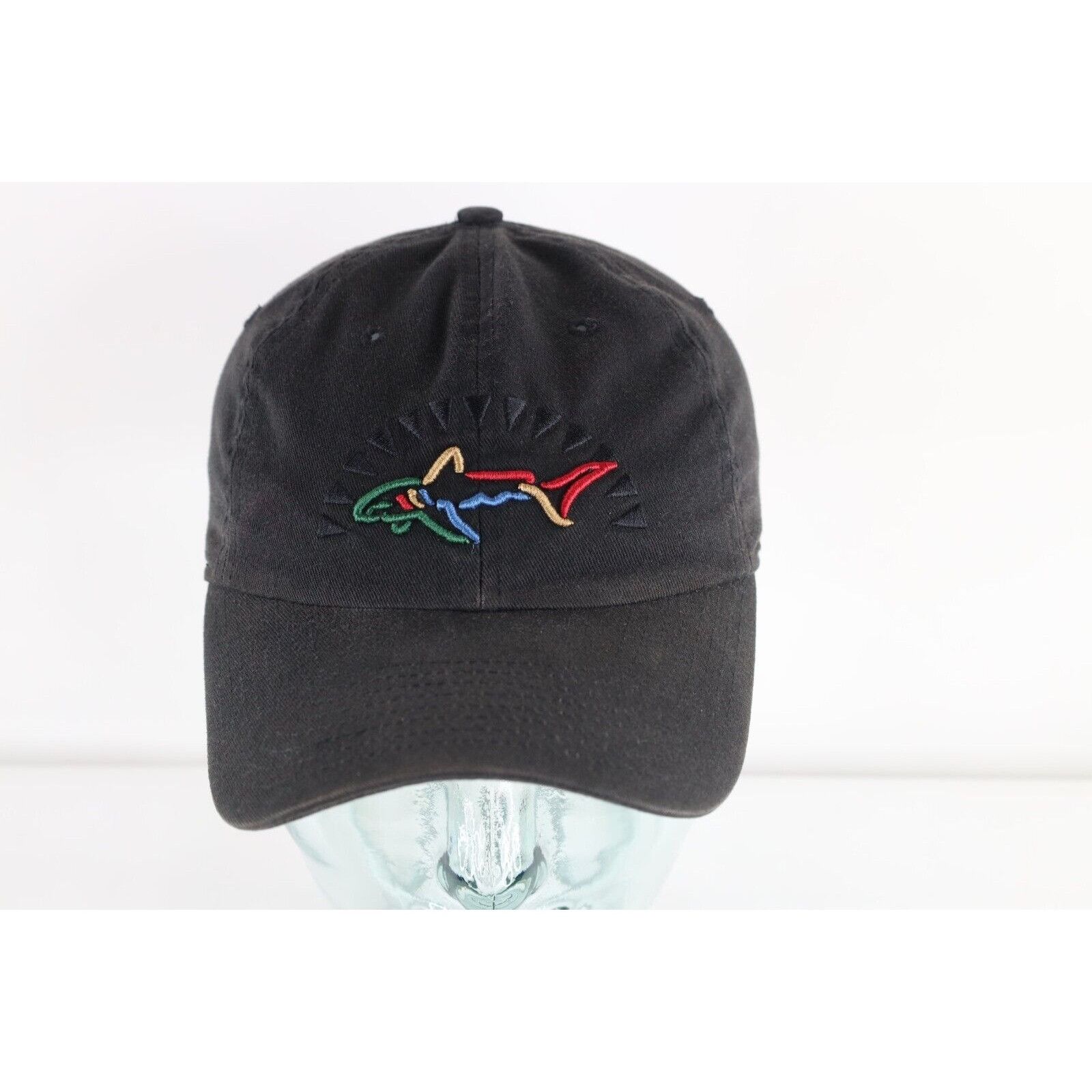 Greg Norman × Vintage Vintage 90s Greg Norman Golf Shark Golfing Leather Strap Hat Size ONE SIZE - 1 Thumbnail
