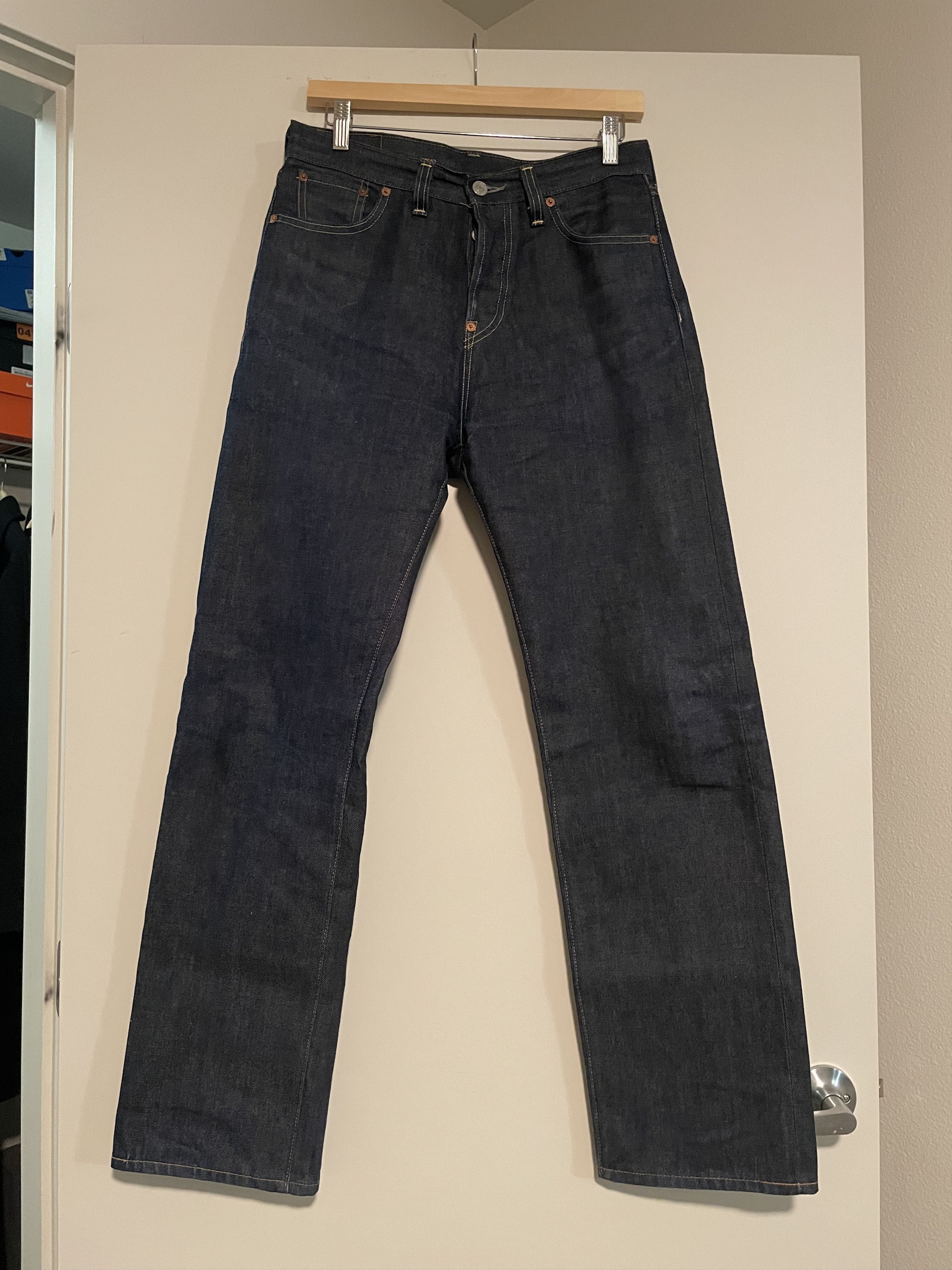 image of Levis Vintage Clothing Indigo 501 Selvedge Jeans, Men's (Size 30)