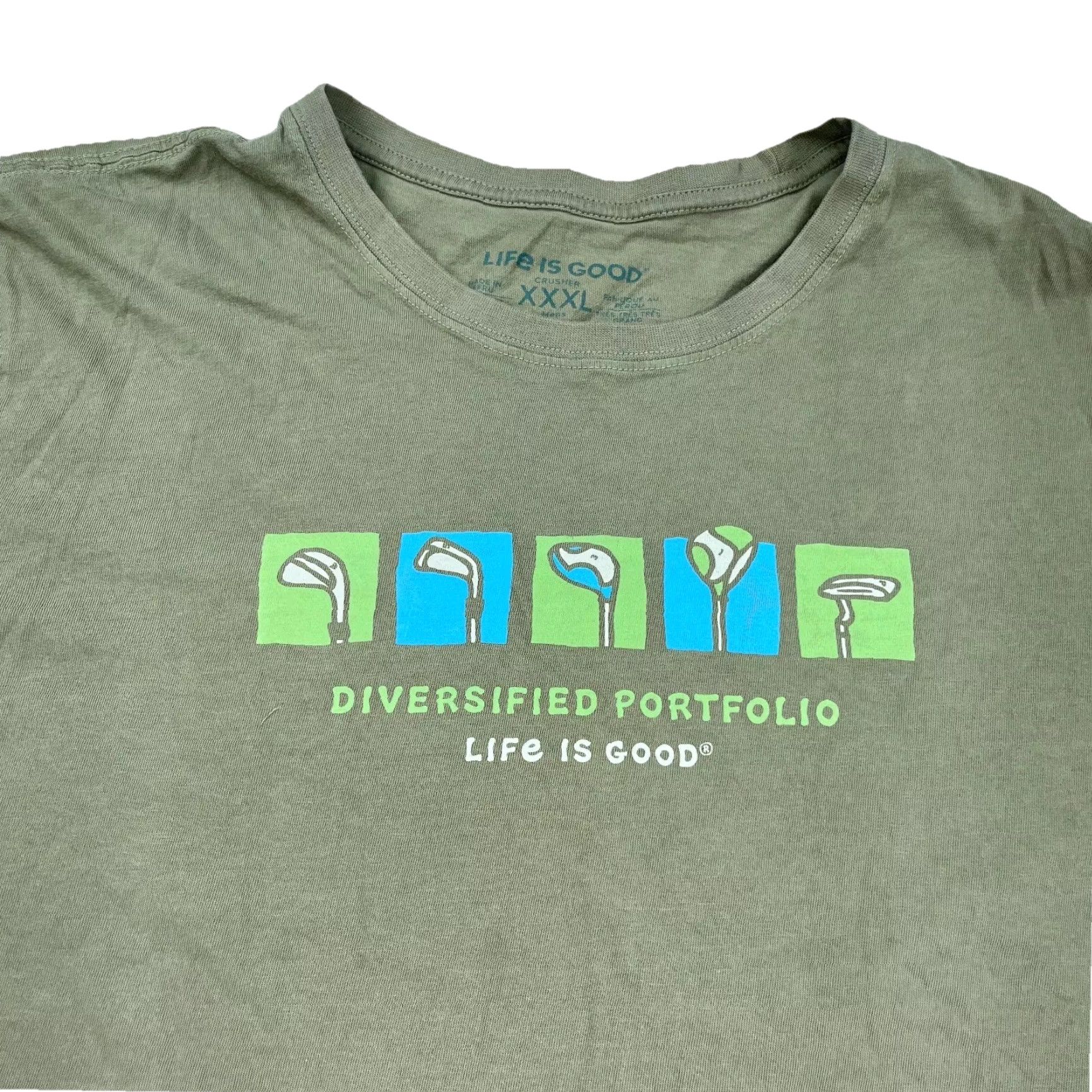Life is Good Life is Good Shirt Men 3XL Green Crusher Tee Golf Clubs Olive Outdoor Sport XXXL Size US XXL / EU 58 / 5 - 2 Thumbnail