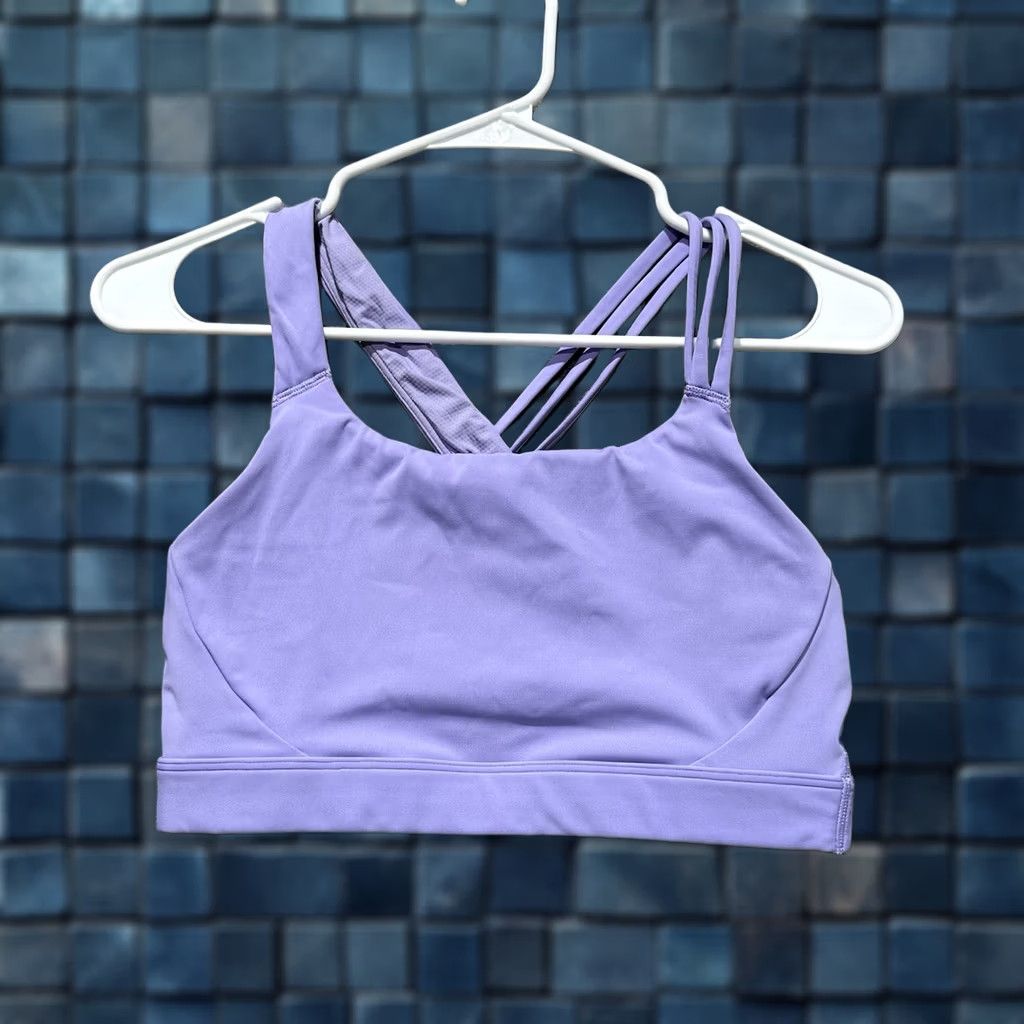 Athleta Athleta Sports Bra Womens Small Purple Compression Strappy A-C EUC Nylon Spandex Wireless Size ONE SIZE - 1 Thumbnail
