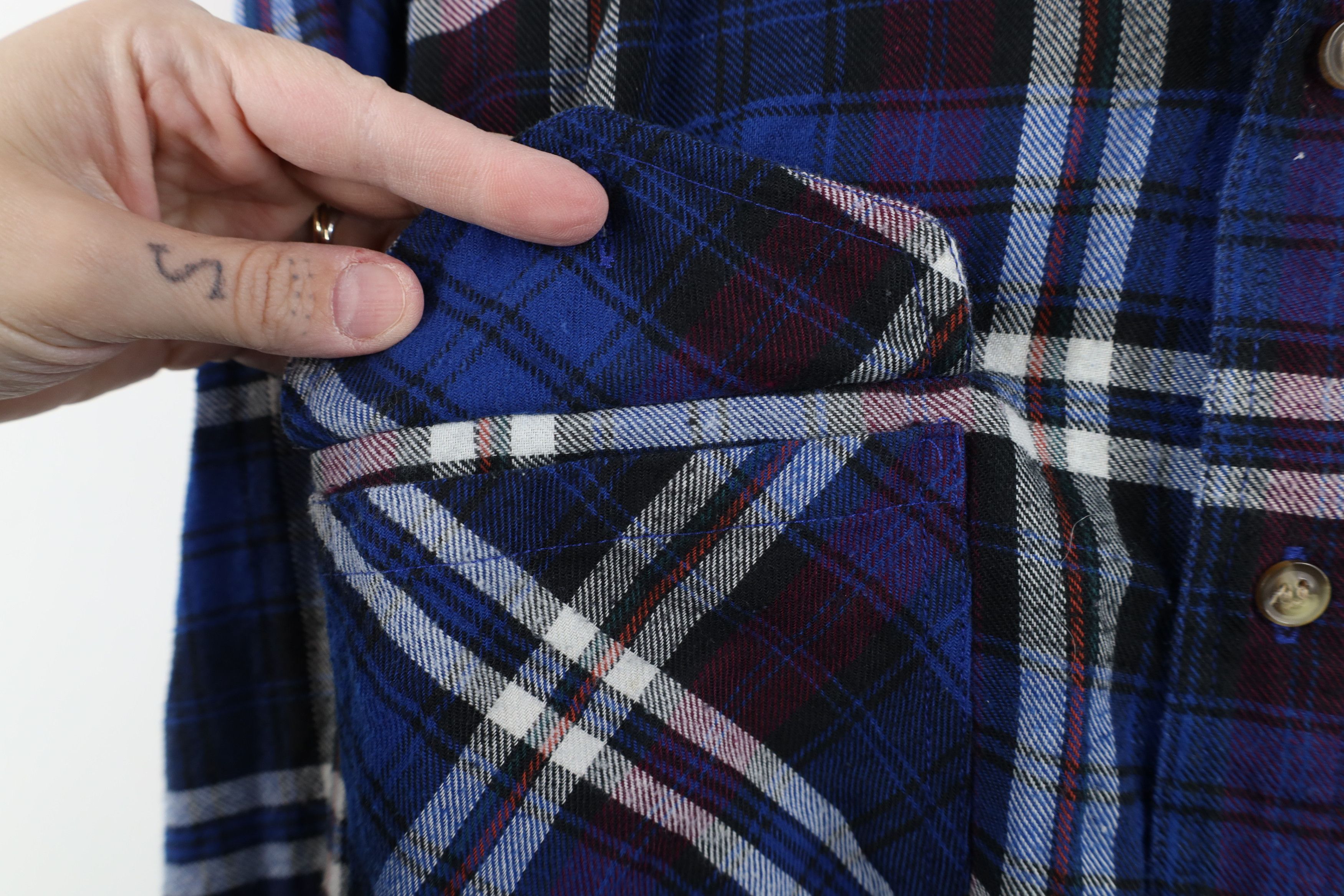 Vintage Vintage 70s 80s Streetwear Knit Flannel Button Shirt Jacket Size US L / EU 52-54 / 3 - 5 Thumbnail
