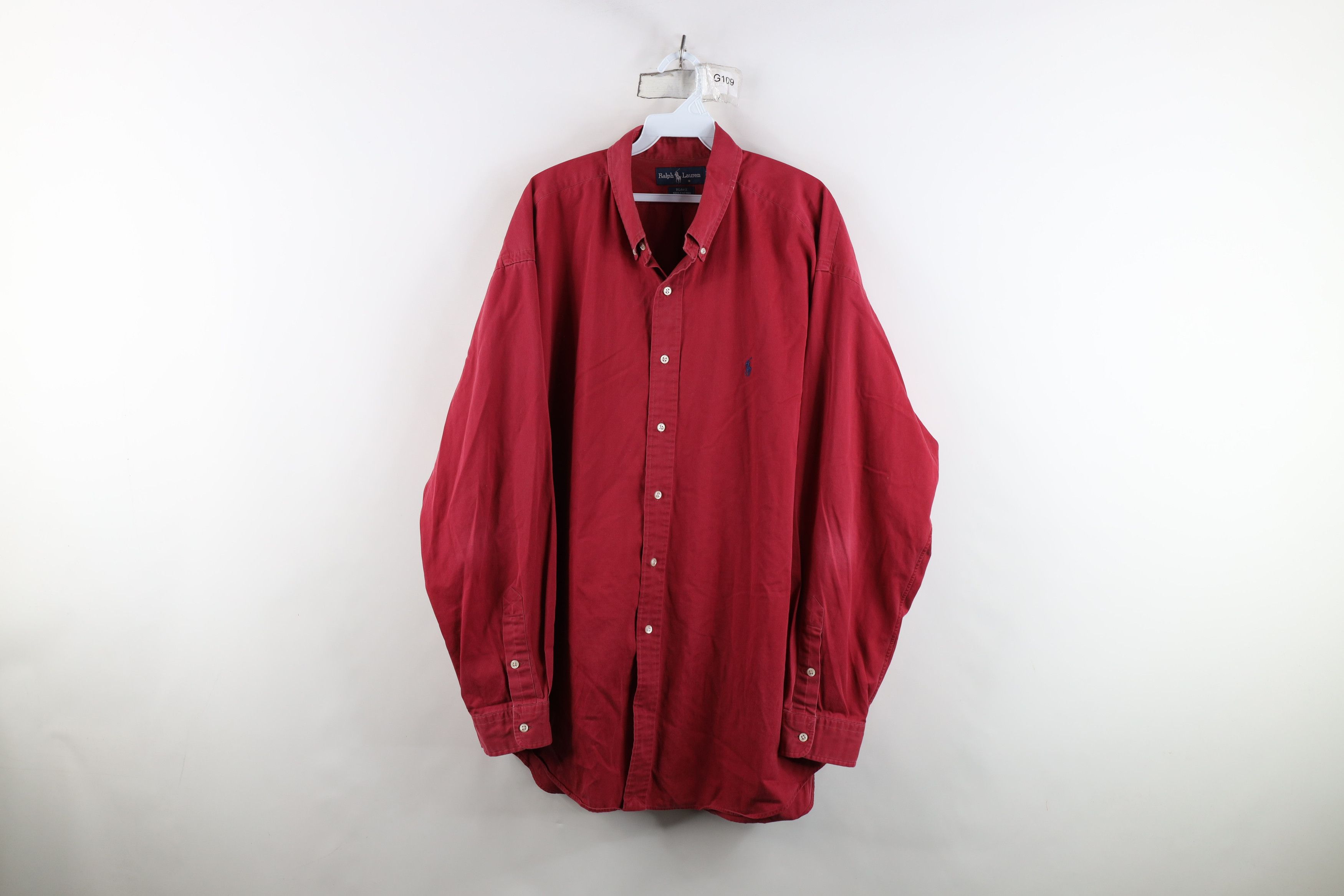 Ralph Lauren Vintage 90s Ralph Lauren Collared Button Down Shirt Red Size US XXL / EU 58 / 5 - 1 Thumbnail