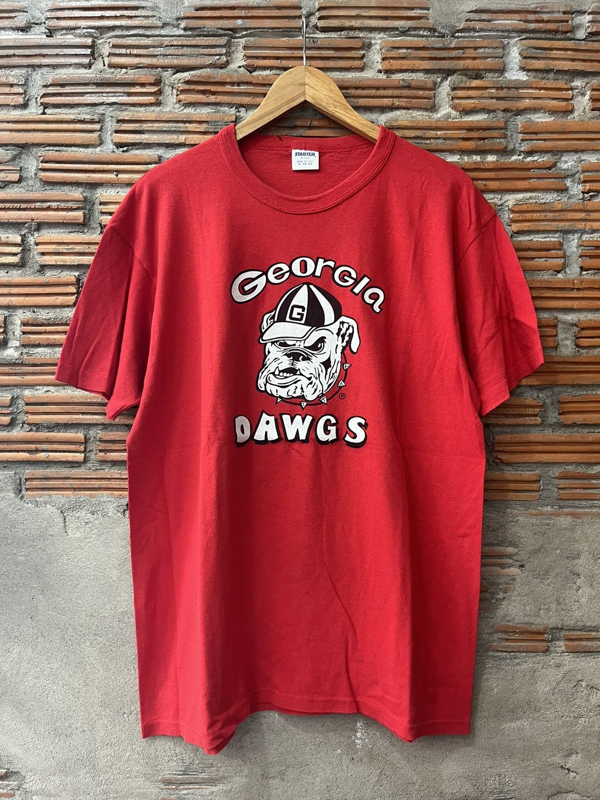 Starter Vintage Georgia DAWGS 80’s Team STARTER Tshirt Size US XL / EU 56 / 4 - 2 Thumbnail