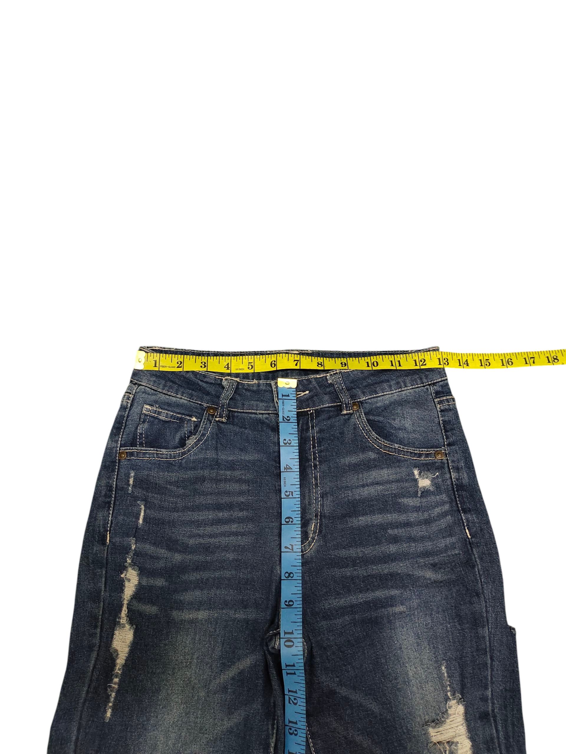 If Six Was Nine Flare Jeans Gorge Distress Denim Bootcut Low Rise Size US 26 / EU 42 - 15 Thumbnail