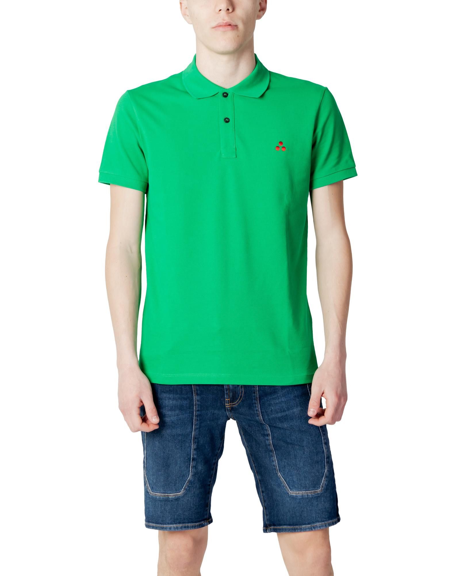 image of Peuterey Plain Polo Shirt With Buttons in Green, Men's (Size Medium)