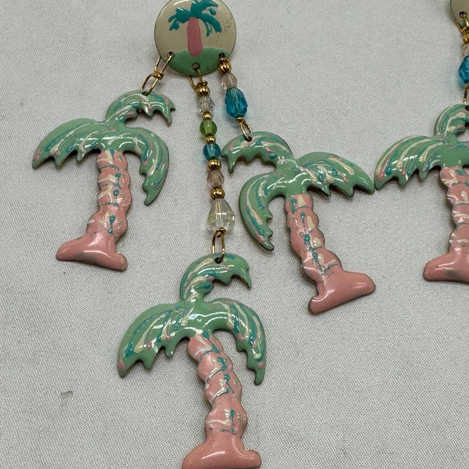 Other VTG Lunch at the Ritz enamel dangle earrings Size ONE SIZE - 3 Thumbnail