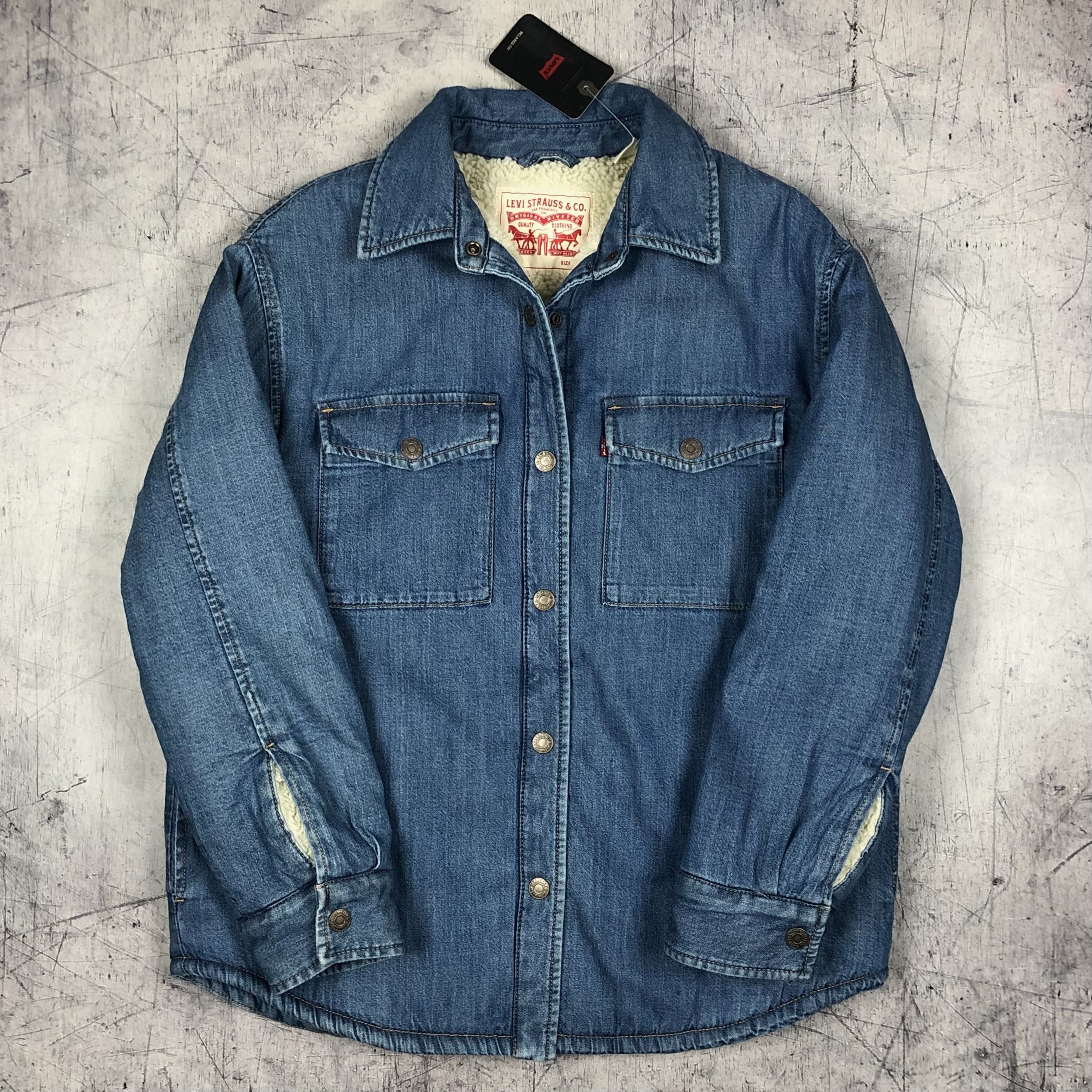 Levi's Levi’s Fleece Sherpa Denim Button-up Jacket New! Size S / US 4 / IT 40 - 1 Thumbnail