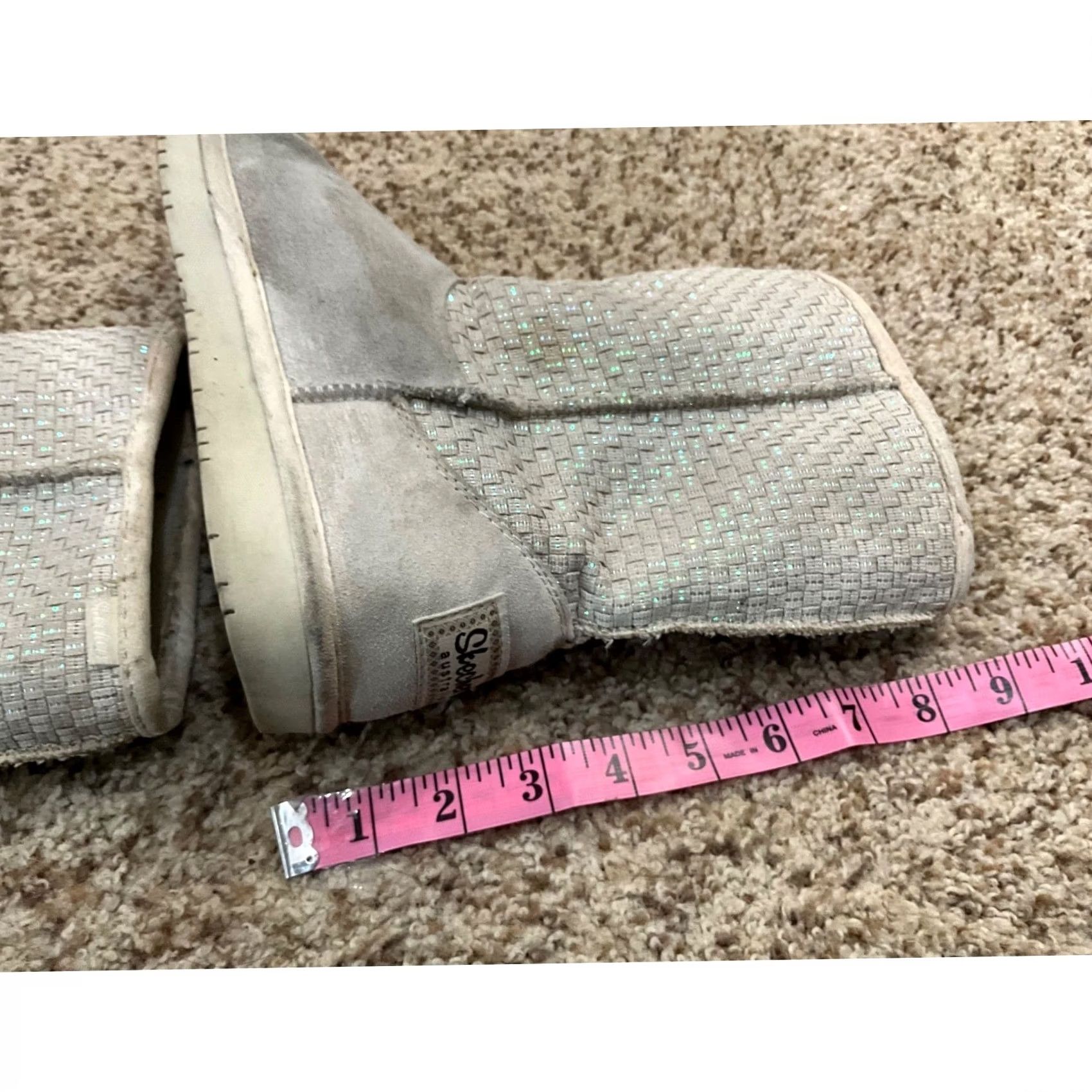 SKECHERS SKECHERS Bling Boots Woman Boots 8.5 White Faux Fur Round Toe Ankle Bootie Winter Flat Heel Pull On Women Size US 9 / IT 39 - 7 Thumbnail