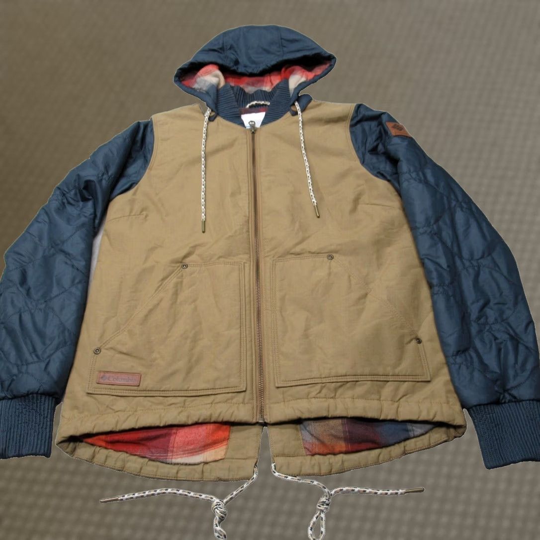 Vintage Columbia Jacket Men XS Blue Canvas Hybrid Hood Flannel Insulated Quilted Size US XS / EU 42 / 0 - 1 Thumbnail