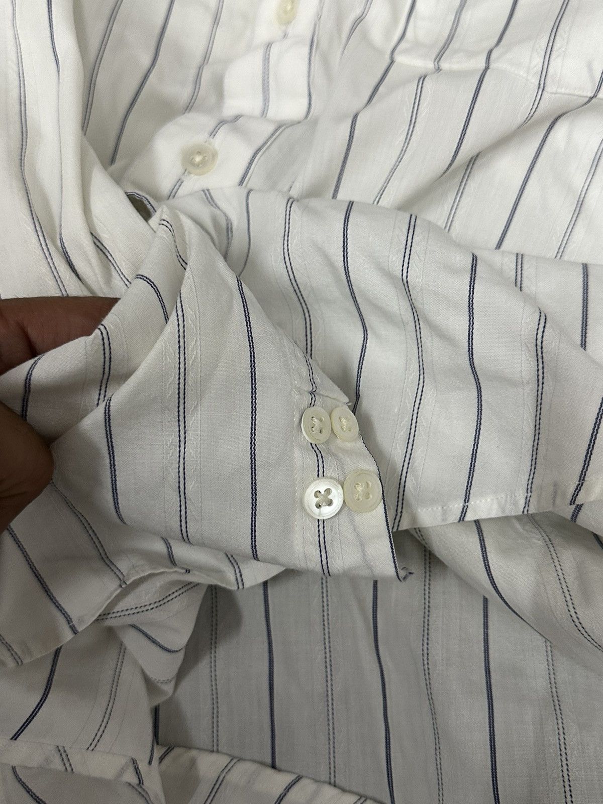 Saint Laurent Paris Vintage Yves Saint Laurent Logo Striped L/S Button Up Shirt Size US M / EU 48-50 / 2 - 8 Thumbnail
