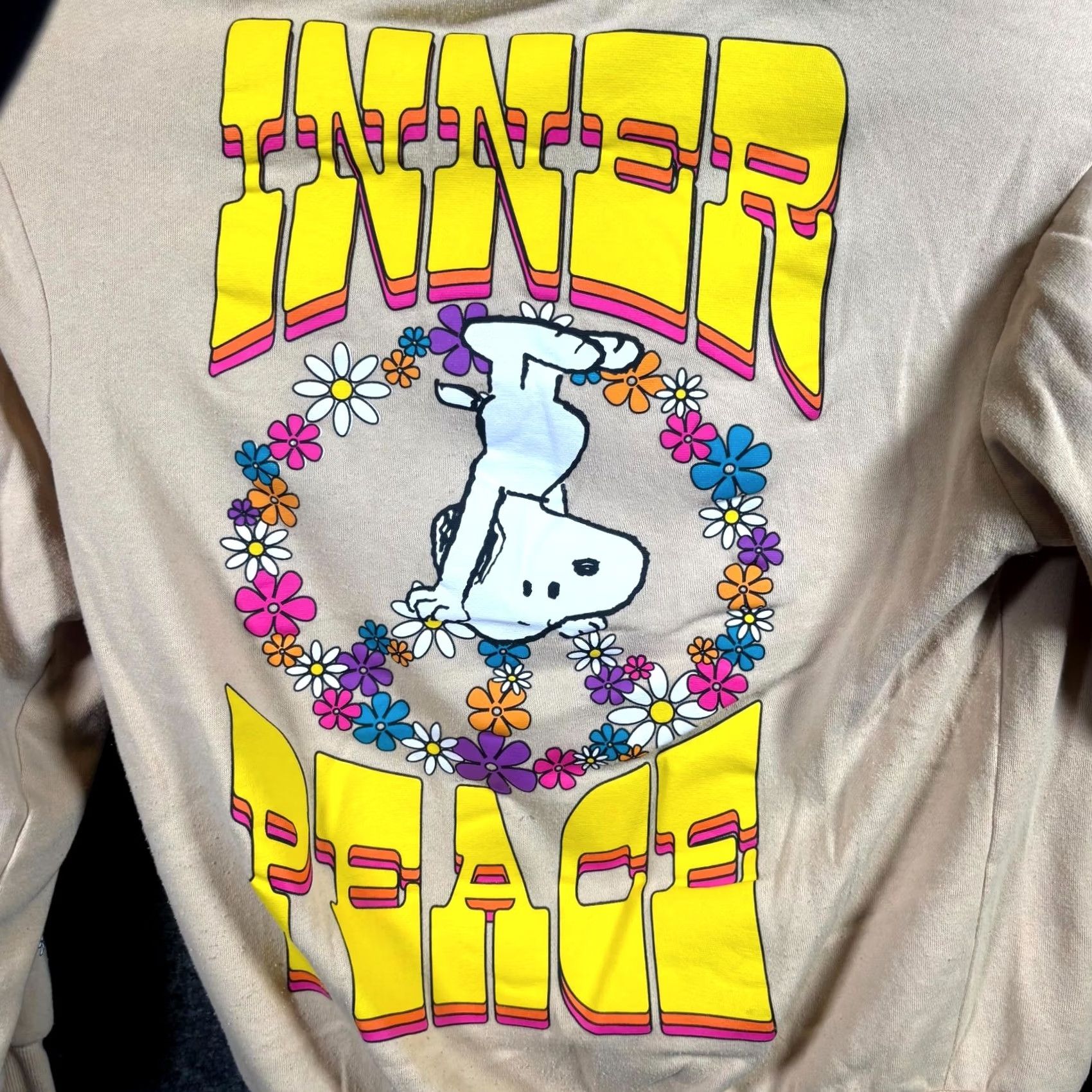 Peanuts Peanuts Snoopy Inner Peace Sweatshirt Mens M Beige Graphic Print Size M / US 6-8 / IT 42-44 - 6 Thumbnail