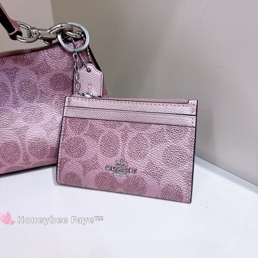 Coach Mini Skinny Id Case In Signature Canvas CCS50 Size ONE SIZE - 3 Thumbnail