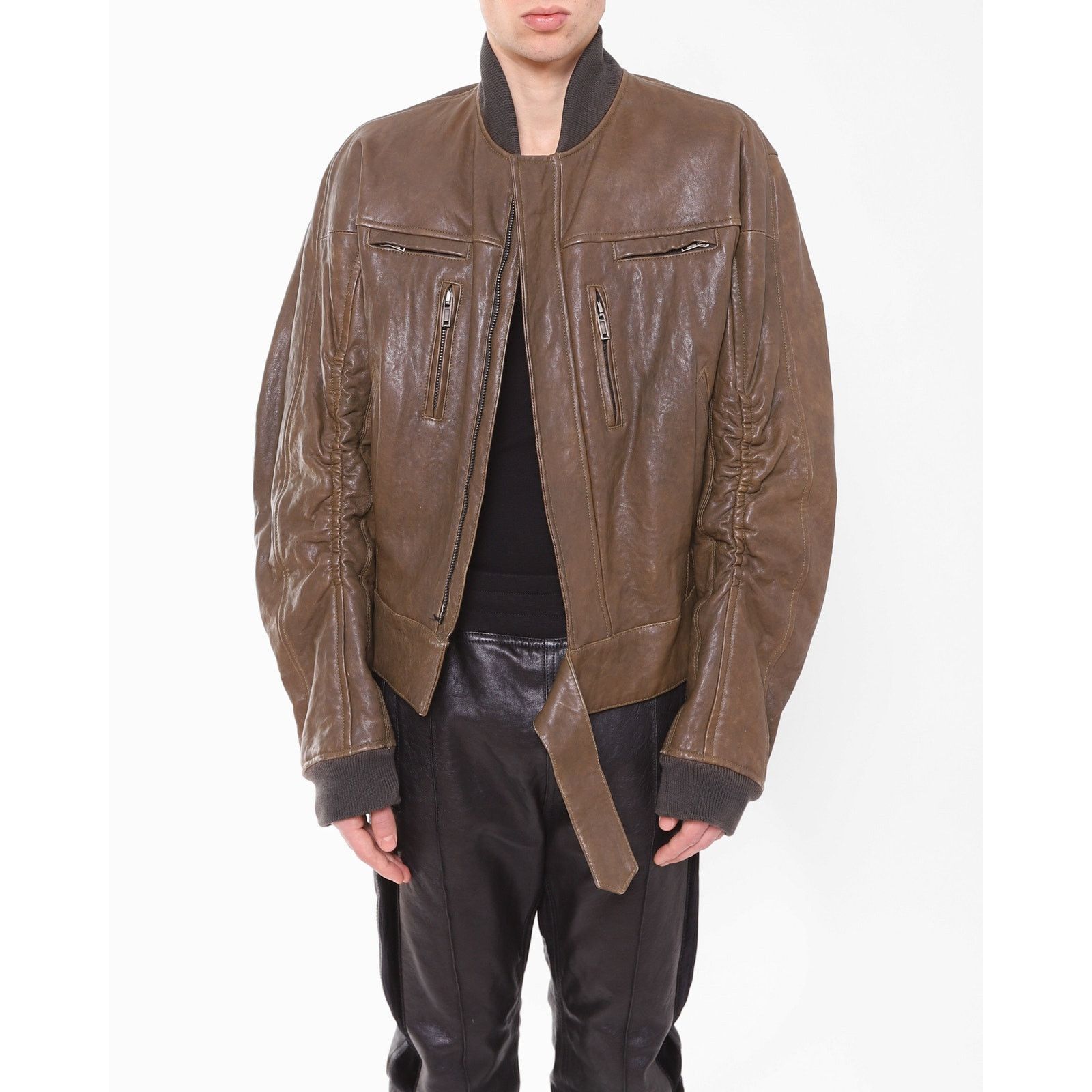 Haider Ackermann FW15 Oversized Biker Bomber in Brown Leather Size US M / EU 48-50 / 2 - 1 Thumbnail