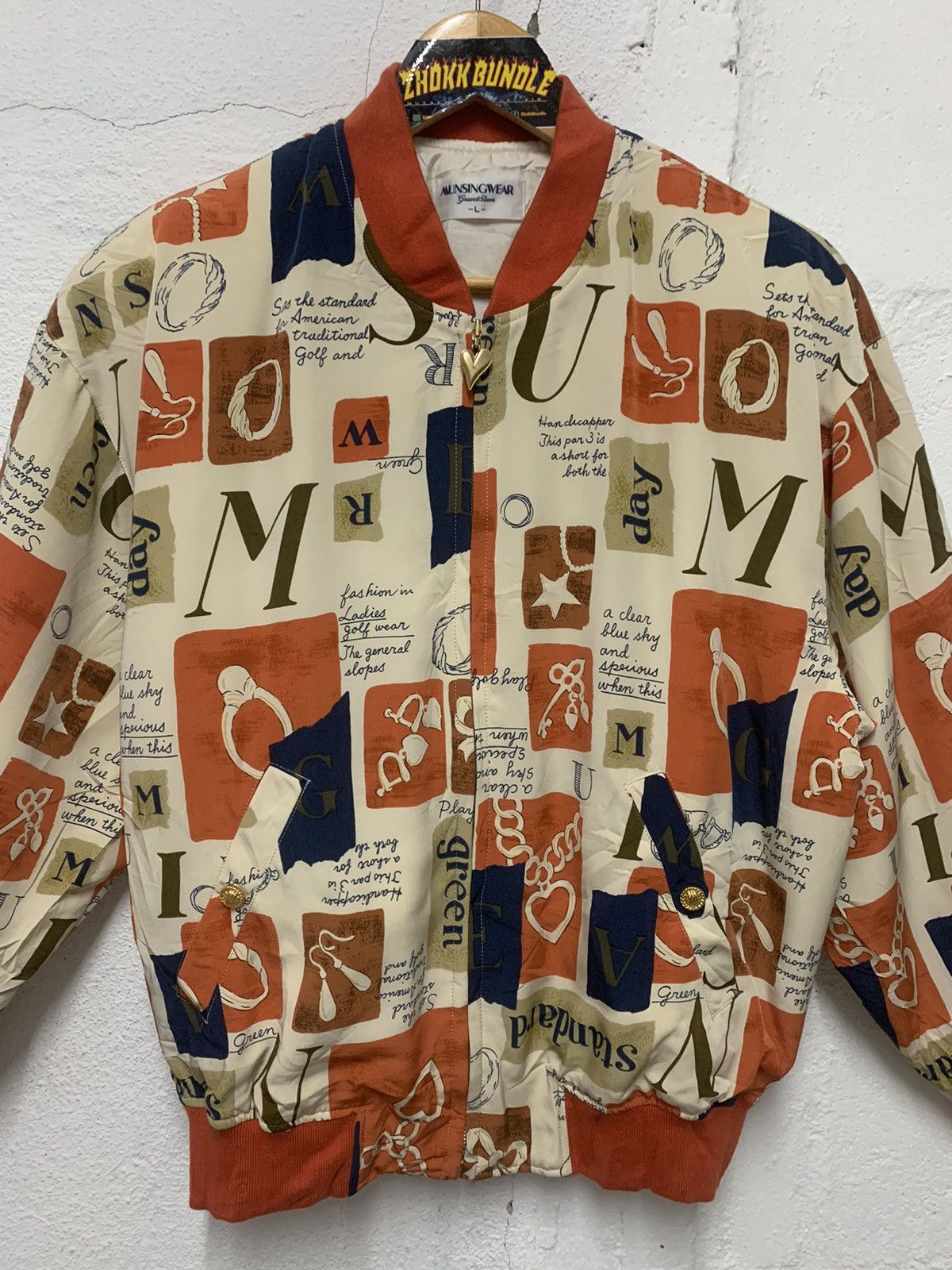 Japanese Brand × Vintage Vintage Munsingwear Bombers Jacket Nice Design Size L / US 10 / IT 46 - 3 Thumbnail