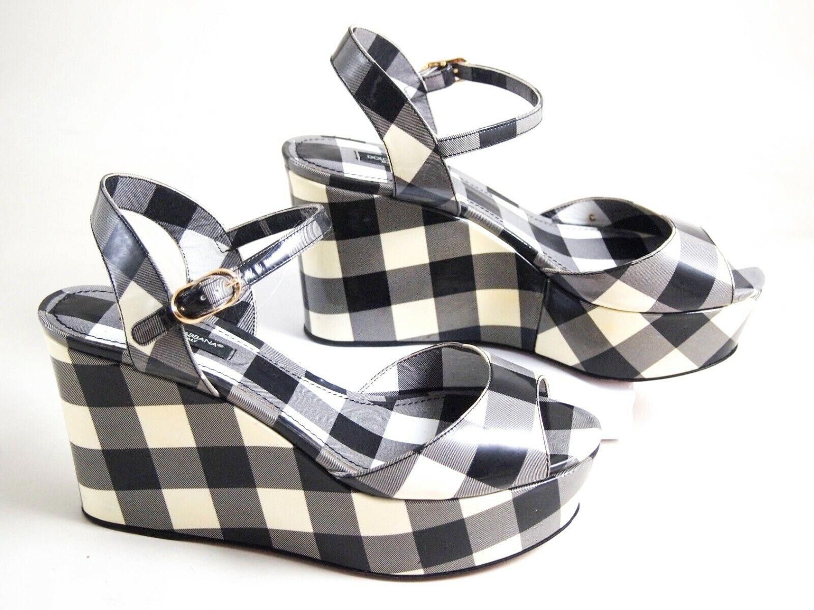 Dolce & Gabbana Dolce & Gabbana Wedge Sandals Black White EU 36.5 US 6.5 Size US 6.5 / IT 36.5 - 2 Thumbnail