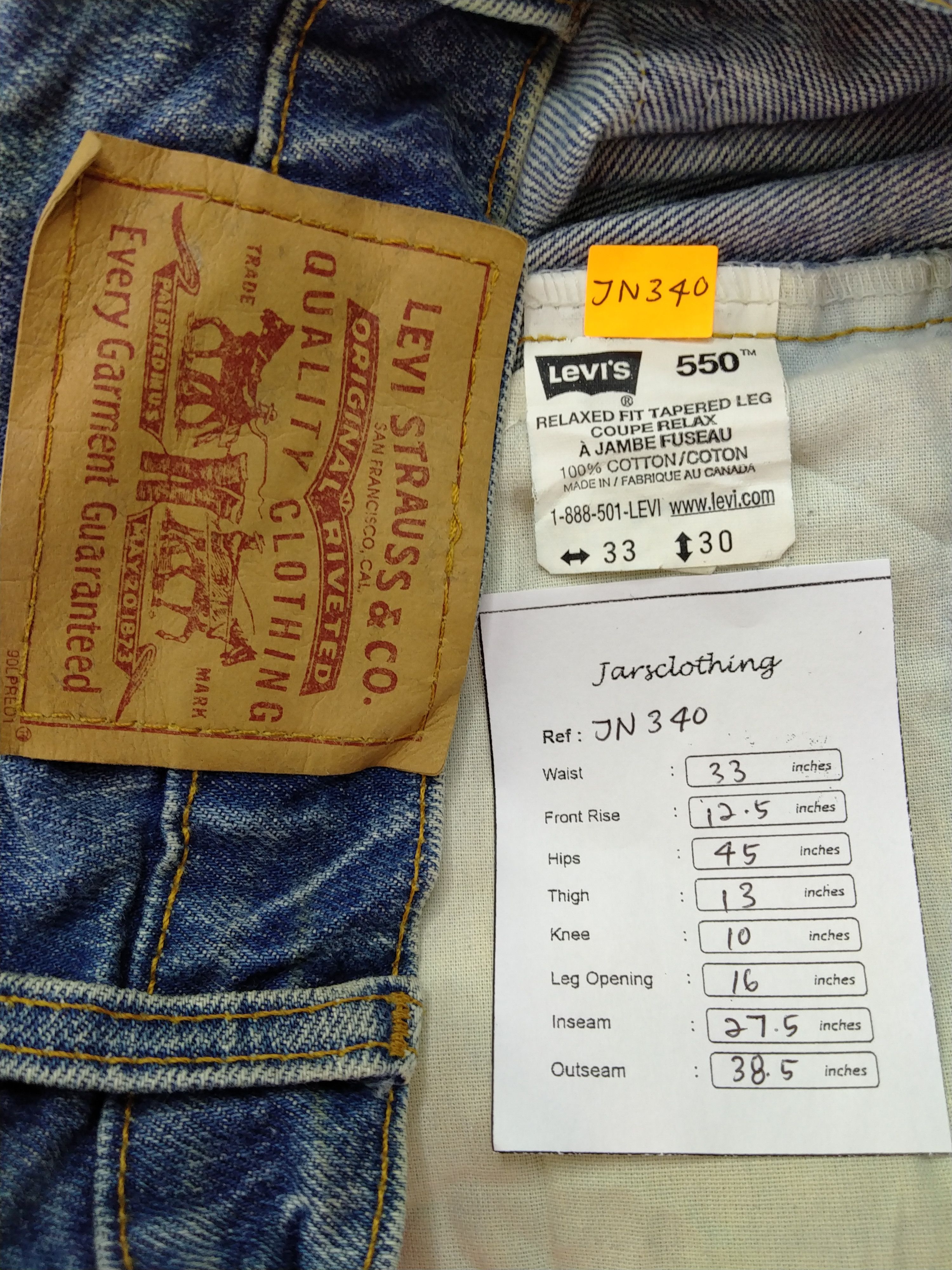 Levi's Relaxed Fit Vintage Levi's 550 33x27.5 Denim -JN340 Size US 33 - 10 Thumbnail