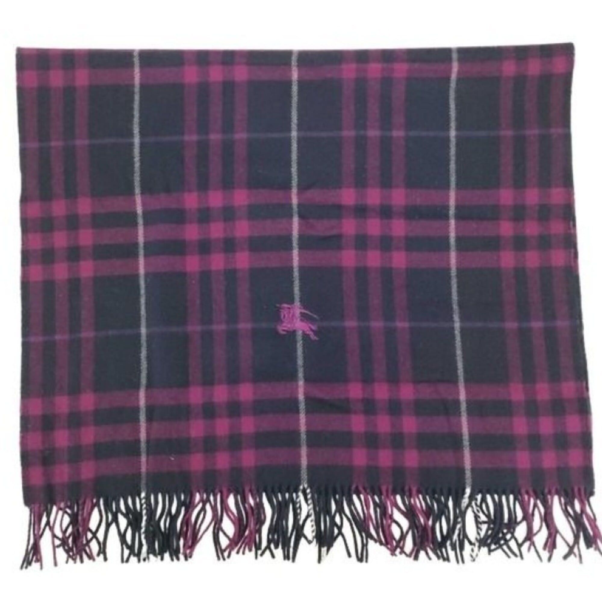 Burberry Burberry Scarf/Stole, Purple Wool, Men's/Women's, Checkered Pattern Size ONE SIZE - 1 Thumbnail