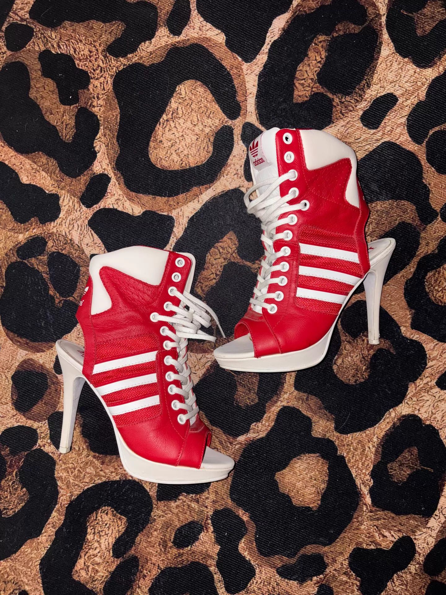 Adidas Adidas x Jeremy Scott Vntg Fish-Mouth Lace-Up Heels 38 Size US 7.5 / IT 37.5 - 1 Thumbnail