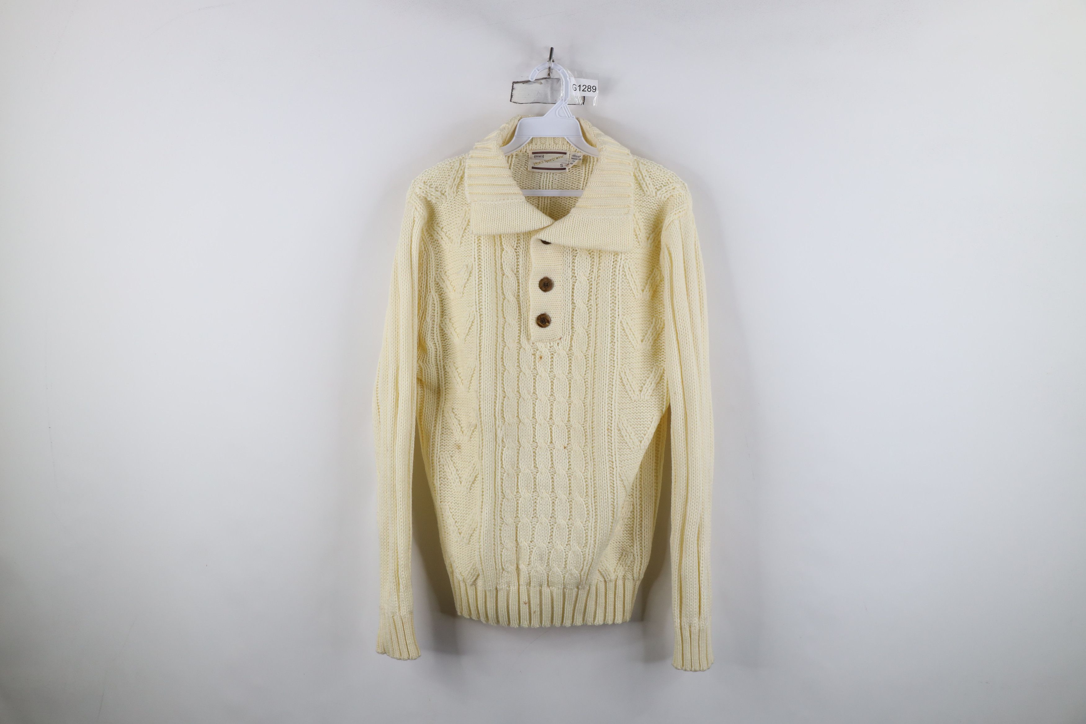 Vintage Vintage 70s Streetwear Fisherman Chunky Cable Knit Sweater Size US S / EU 44-46 / 1 - 1 Thumbnail