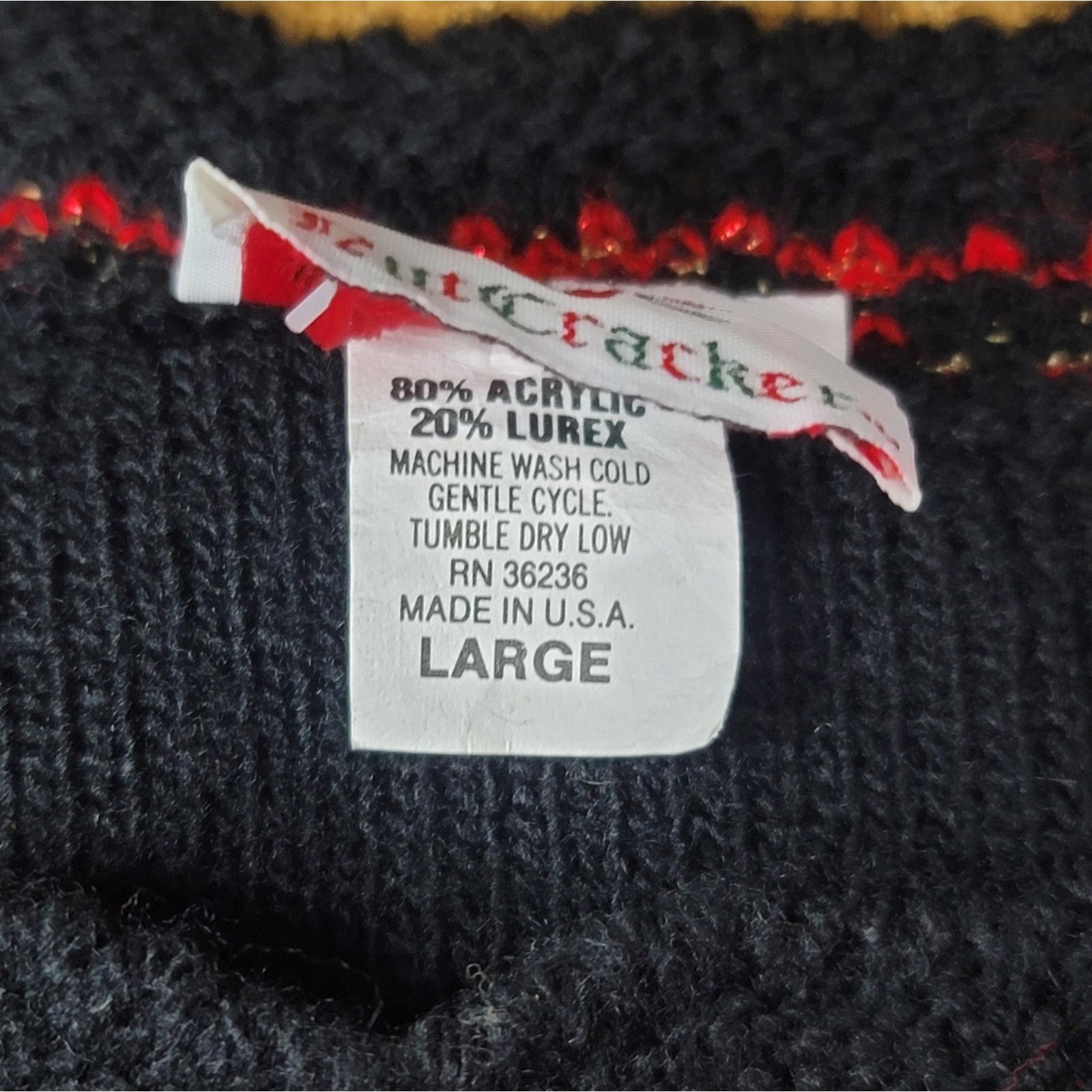 The Unbranded Brand Vtg Nutcracker Wreath Ugly CHRISTmas Sweater Size L / US 10 / IT 46 - 5 Thumbnail