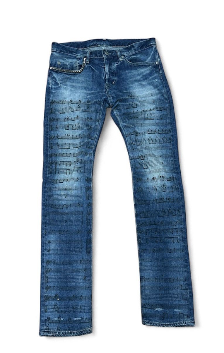 パンツ HYSTERIC GLAMOUR straight studded denim Hysteric Glamour Archival Distressed Studded Punk Selvedge Jeans