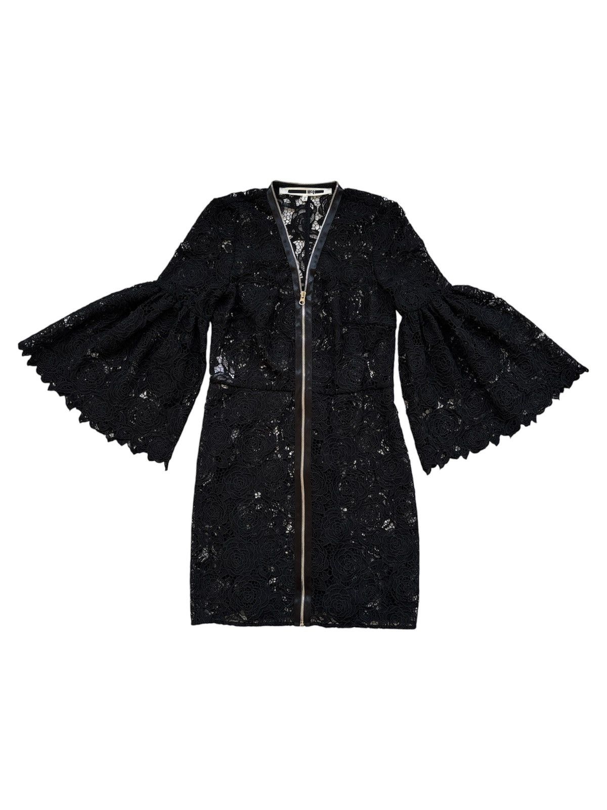 Alexander McQueen Zip Floral Lace Mini Dress Size XS / US 0-2 / IT 36-38 - 1 Thumbnail