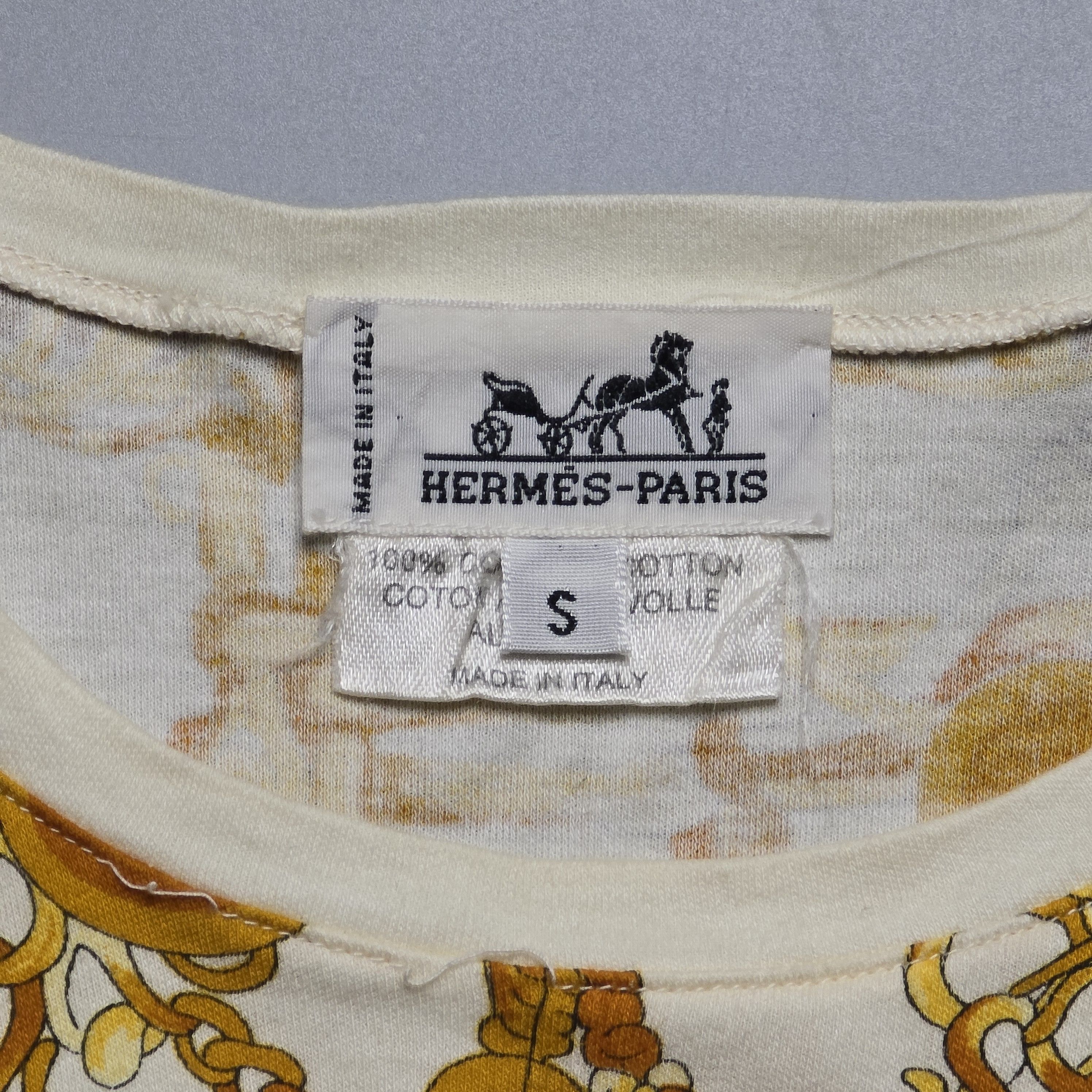 Hermes Hermes - 90s Mors et Filets T-Shirt Size XXS / US 00 / IT 34 - 6 Thumbnail