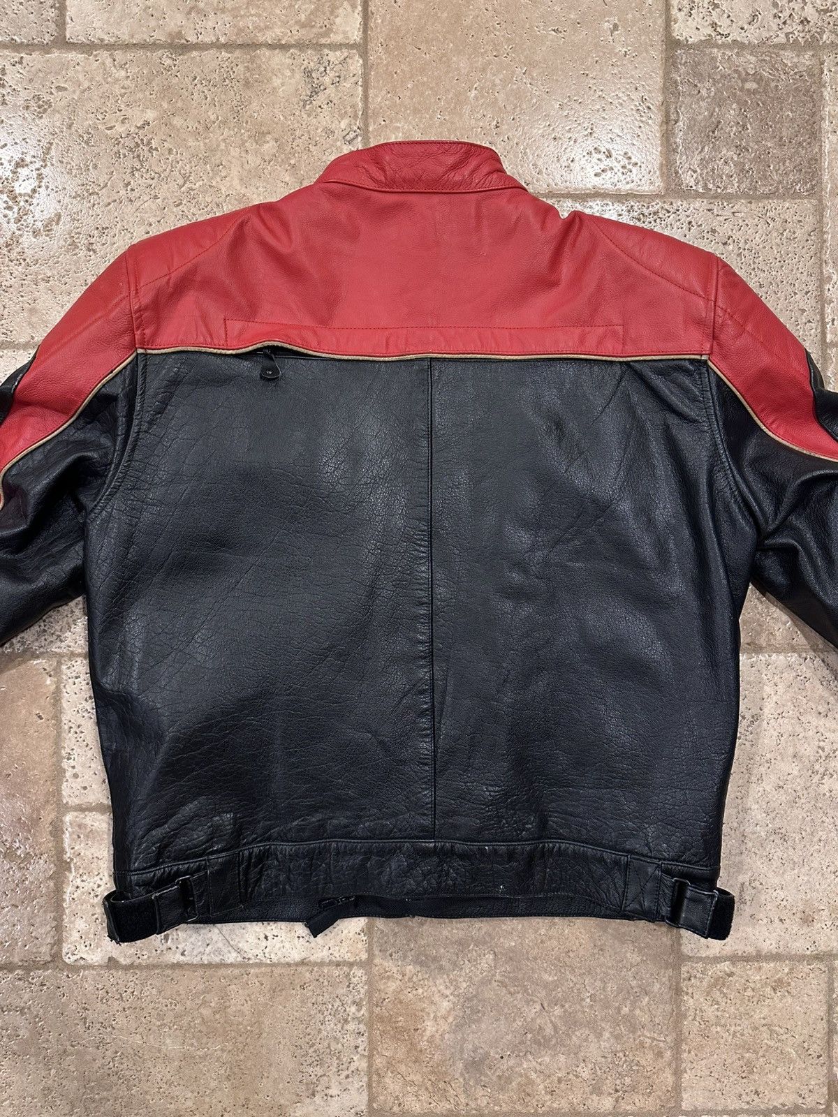 Vintage Vintage Xelement Red / Black Racer Moto Biker Leather Jacket Size US XXL / EU 58 / 5 - 9 Thumbnail