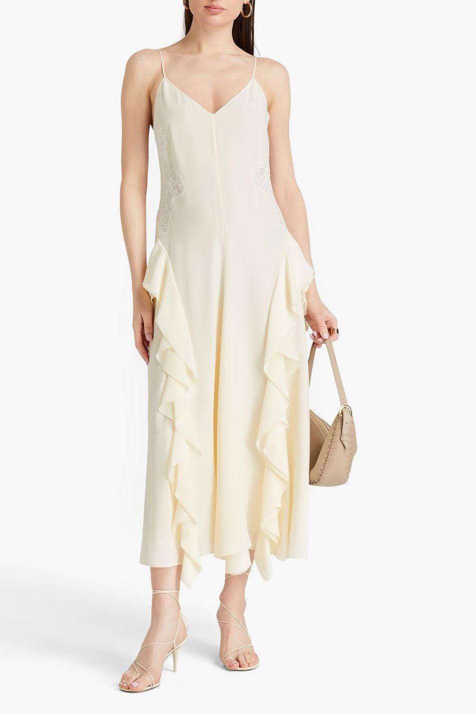 Chloe o1loc1c10425 Lingerie Dress in Coconut Milk Size S / US 4 / IT 40 - 4 Thumbnail