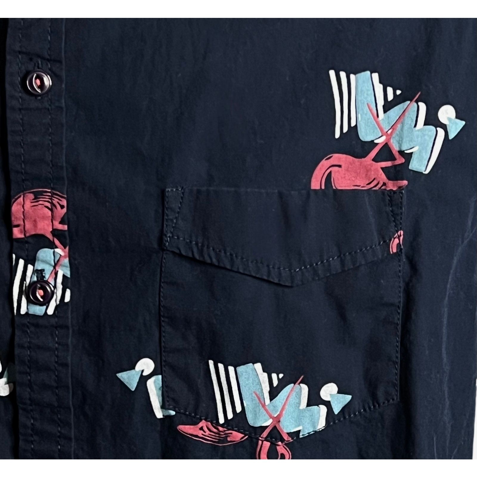 Other Broken Threads Short Sleeve Button Up Shirt Flamingo XL Size US XL / EU 56 / 4 - 5 Thumbnail
