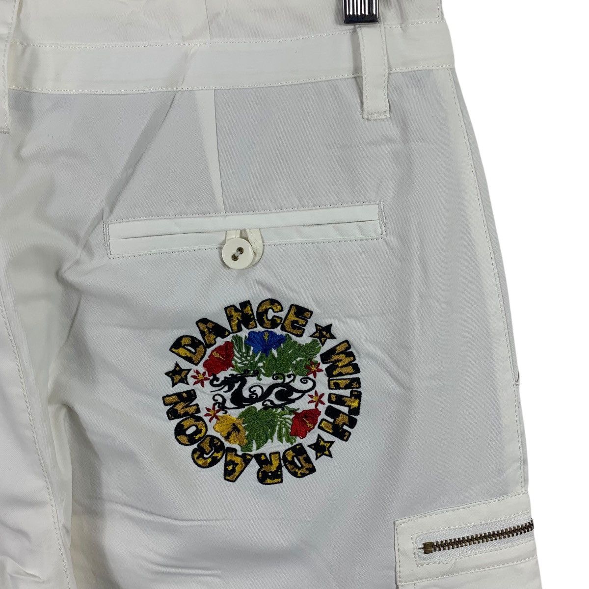Vintage DANCE WITH DRAGON WHite colour cargo pants Size 30" / US 8 / IT 44 - 19 Thumbnail
