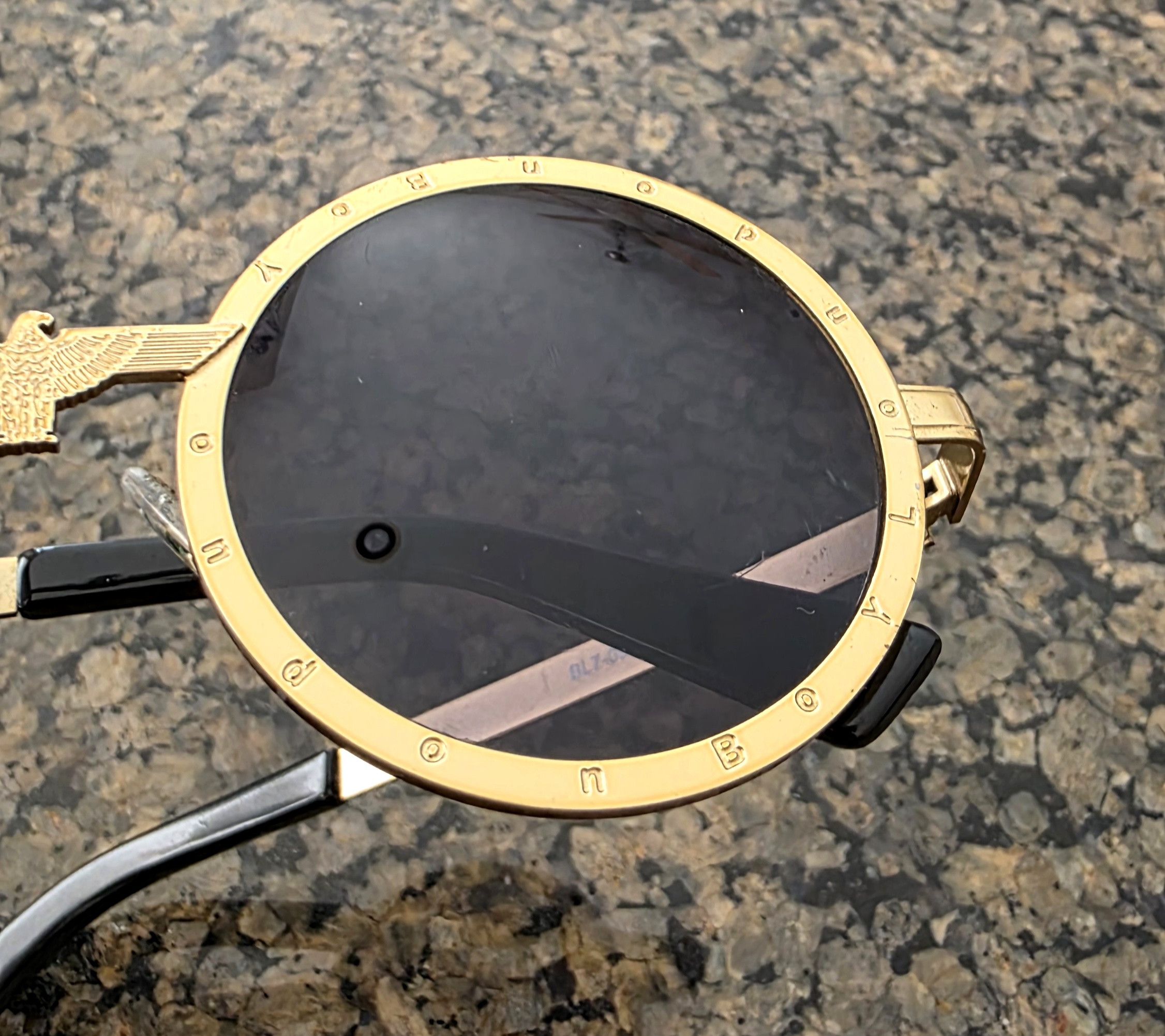 Boy London BOY London Gold Eagle Cyberpunk Lennon Round Sunglasses 80s Size ONE SIZE - 12 Thumbnail
