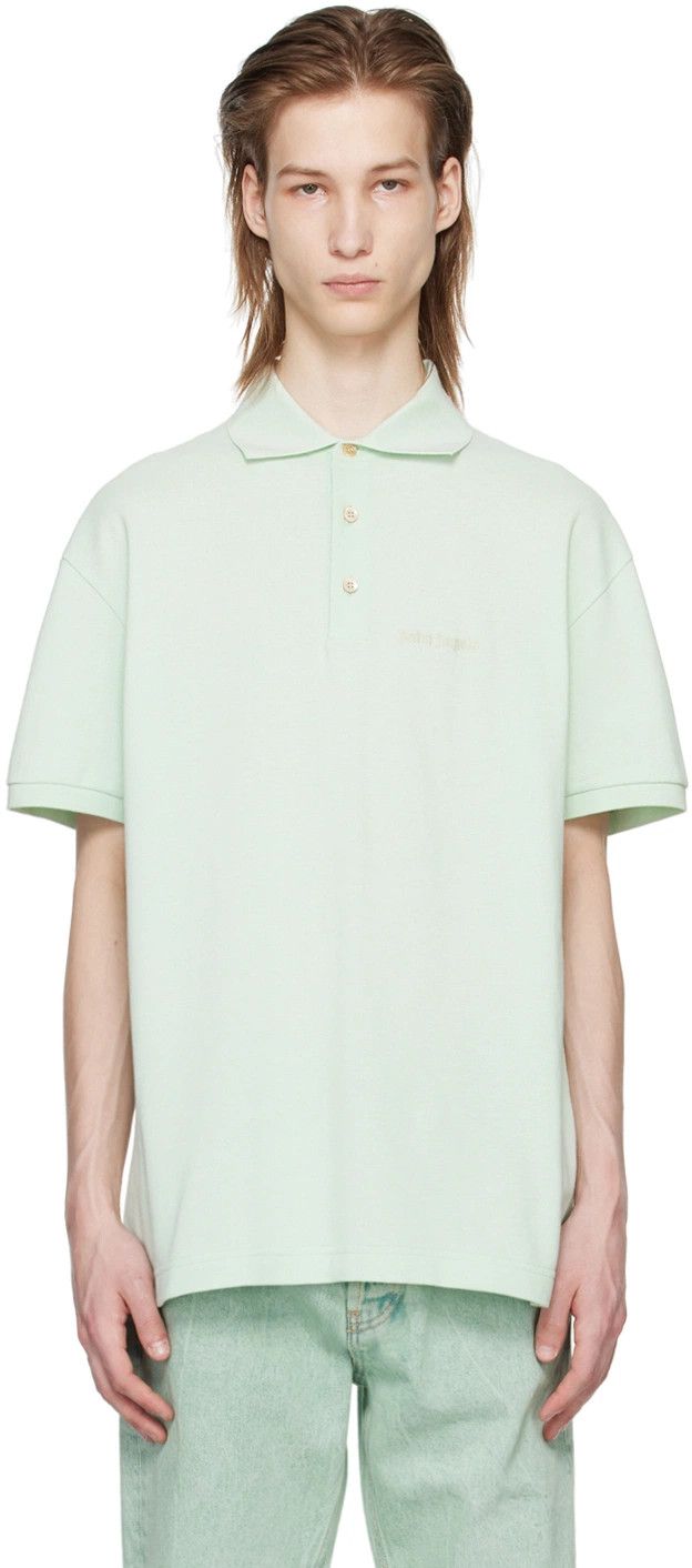 Palm Angels o1y0325 Logo Polo Shirt in Light Green Size US M / EU 48-50 / 2 - 1 Thumbnail