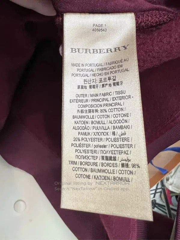 Burberry Burberry Wine Red Cotton Women's Cardigan. Size S / US 4 / IT 40 - 5 Thumbnail