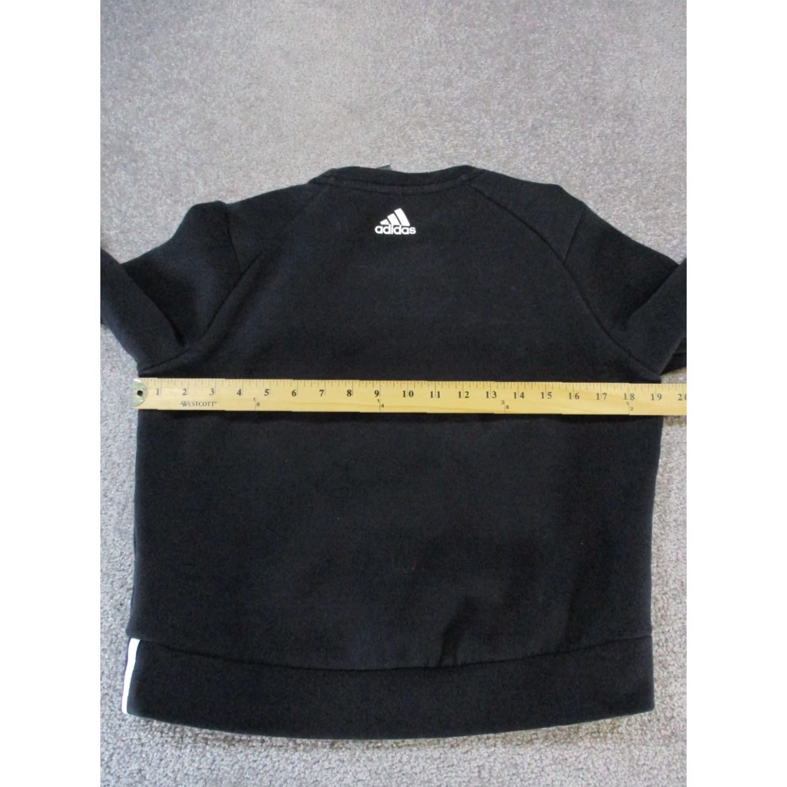 Adidas VINTAGE Adidas Sweater Womens Medium Black Cotton Fleece Pullover Crew Neck Casual Womens Size M / US 6-8 / IT 42-44 - 5 Thumbnail